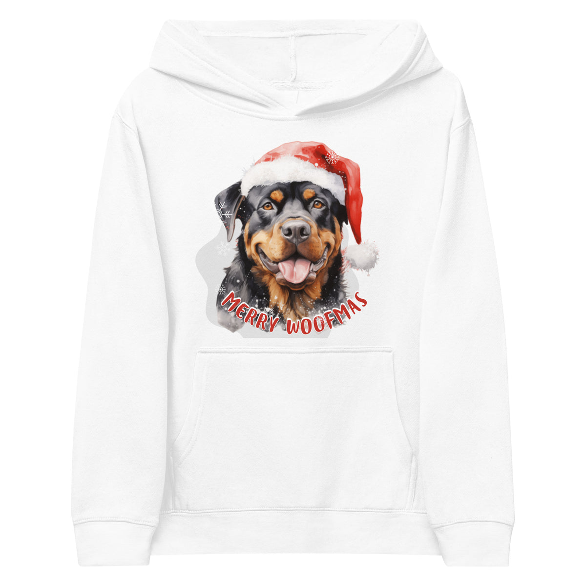 Kids fleece hoodie Rottweiler - Merry Woofmas