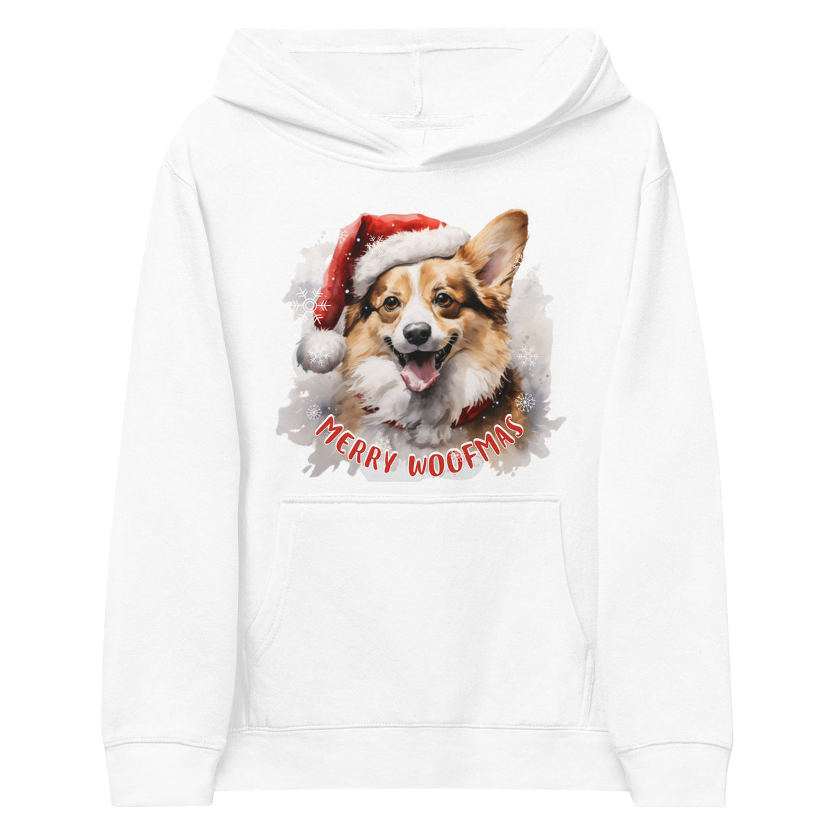 Kids fleece hoodie Pembroke Welsh Corgi - Merry Woofmas