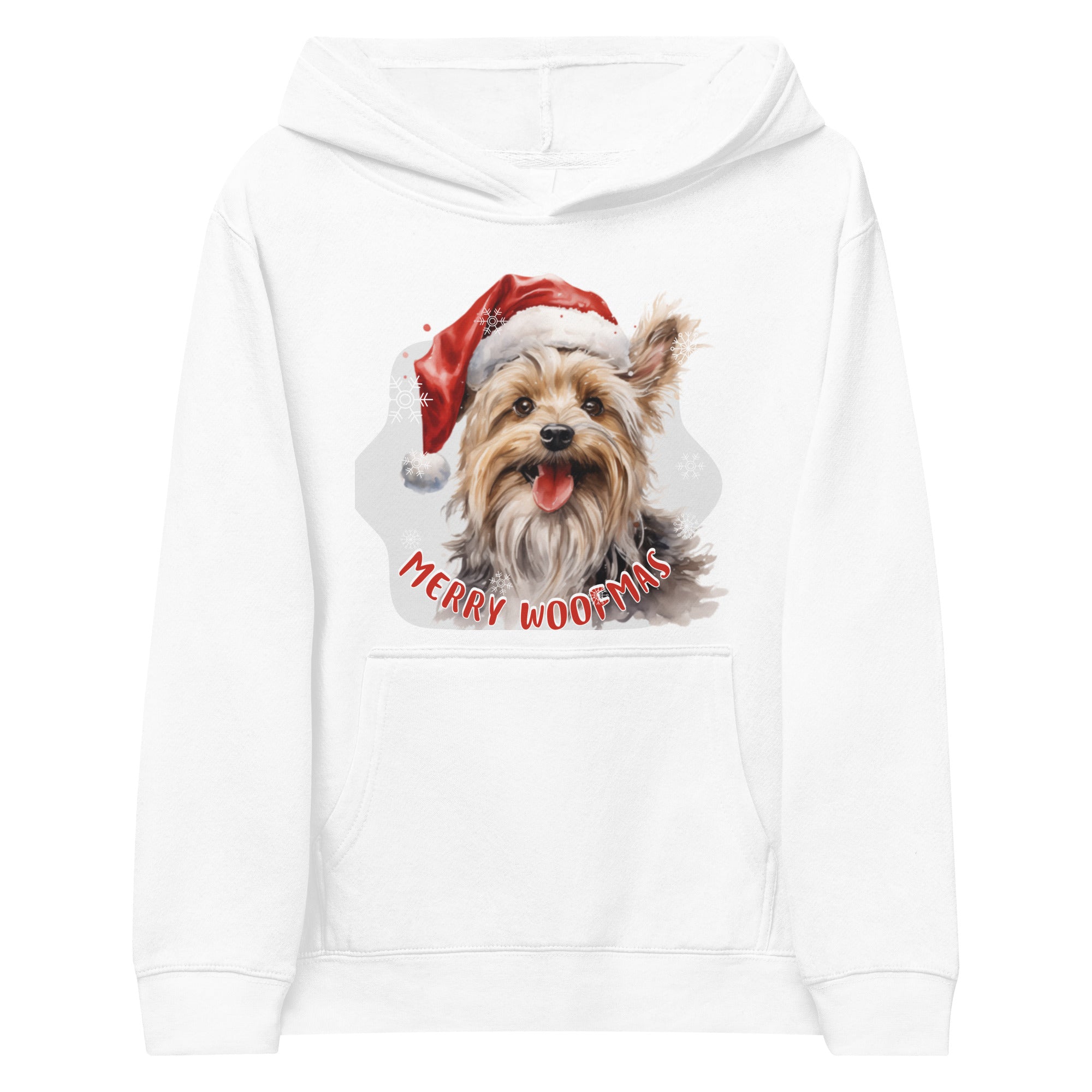 Kids fleece hoodie Yorkshire Terrier - Merry Woofmas