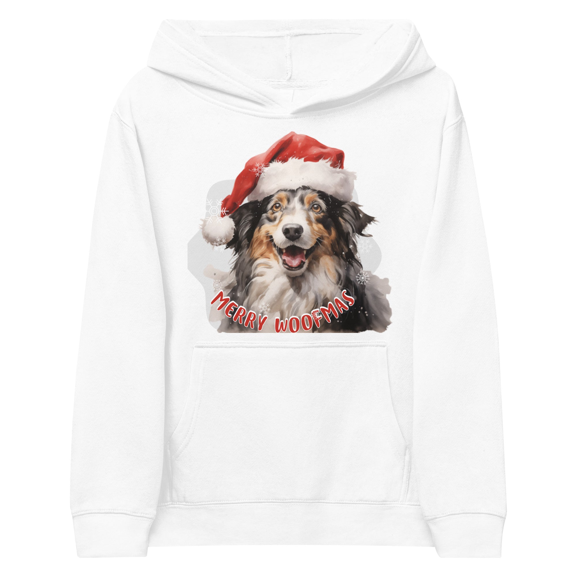 Kids fleece hoodie Border Collie - Merry Woofmas