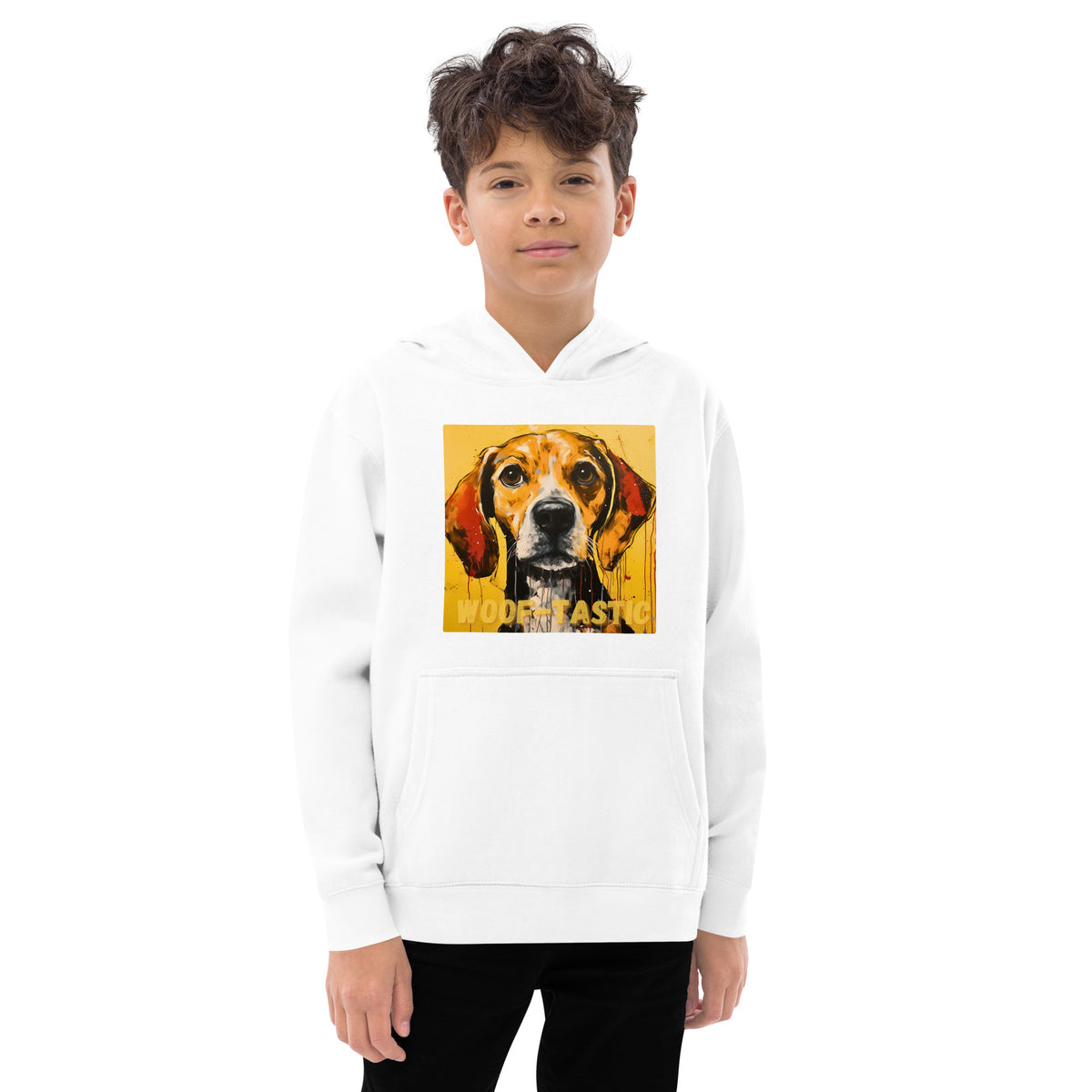 Kids fleece hoodie Woof-tastic Beagle