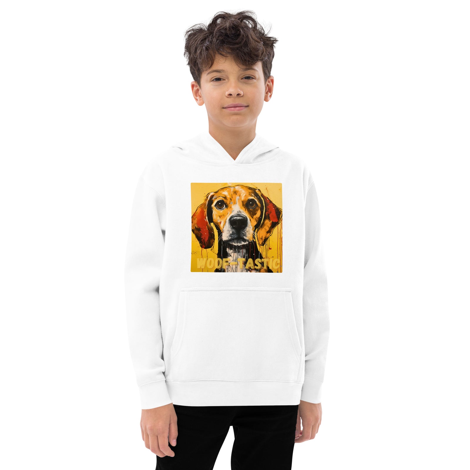 Kids fleece hoodie Woof-tastic Beagle
