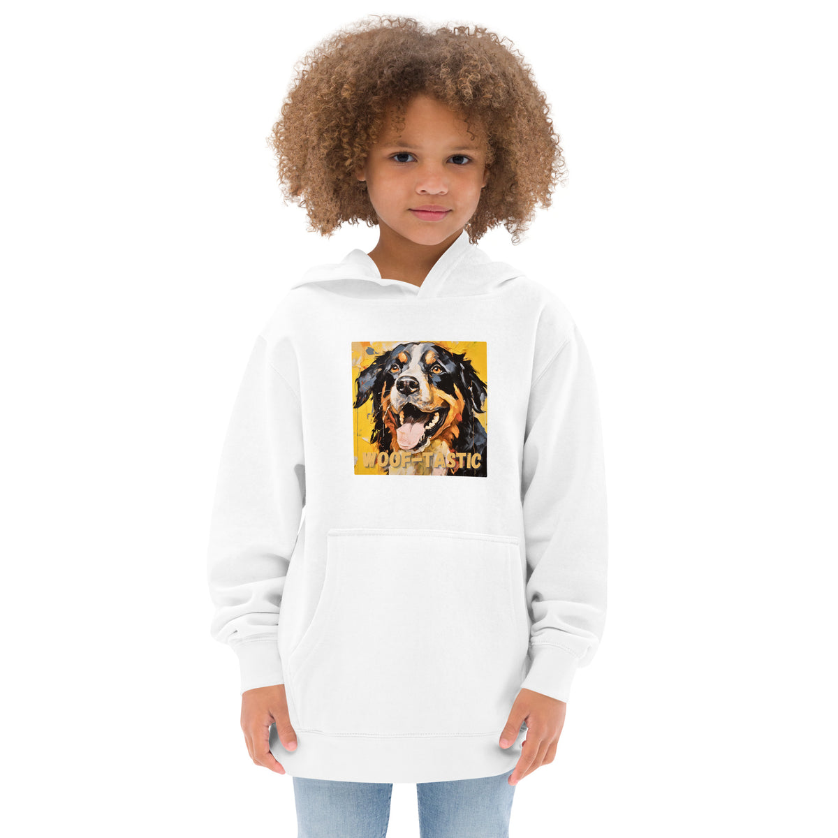 Kids fleece hoodie Woof-tastic Bernese Mountain Dog