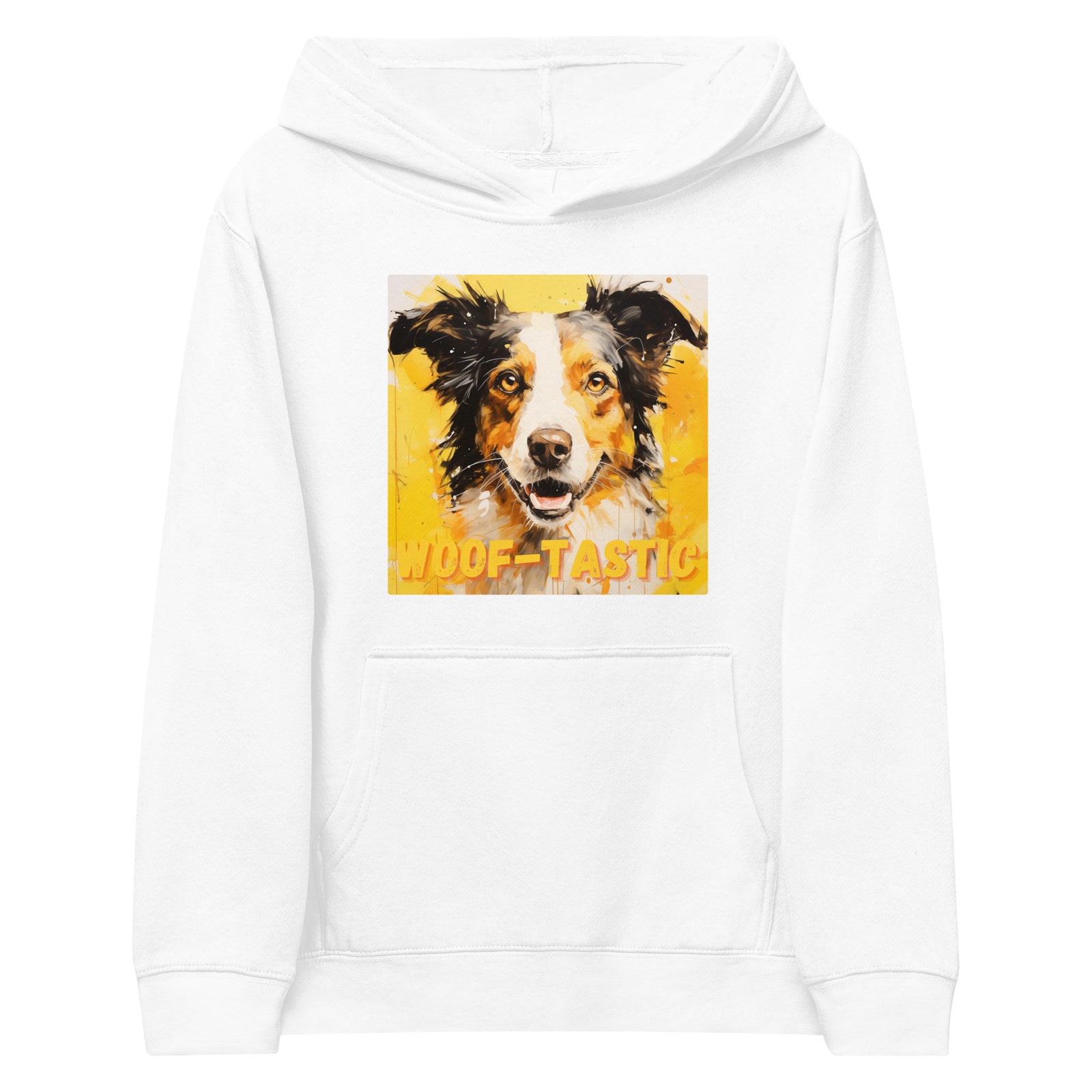 Kids fleece hoodie Woof-tastic Border Collie