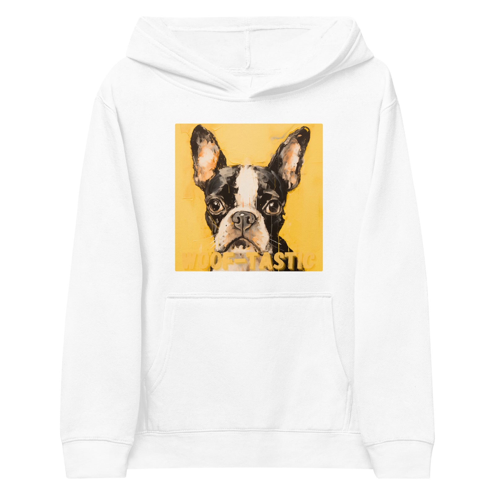 Kids fleece hoodie Woof-tastic Boston Terrier