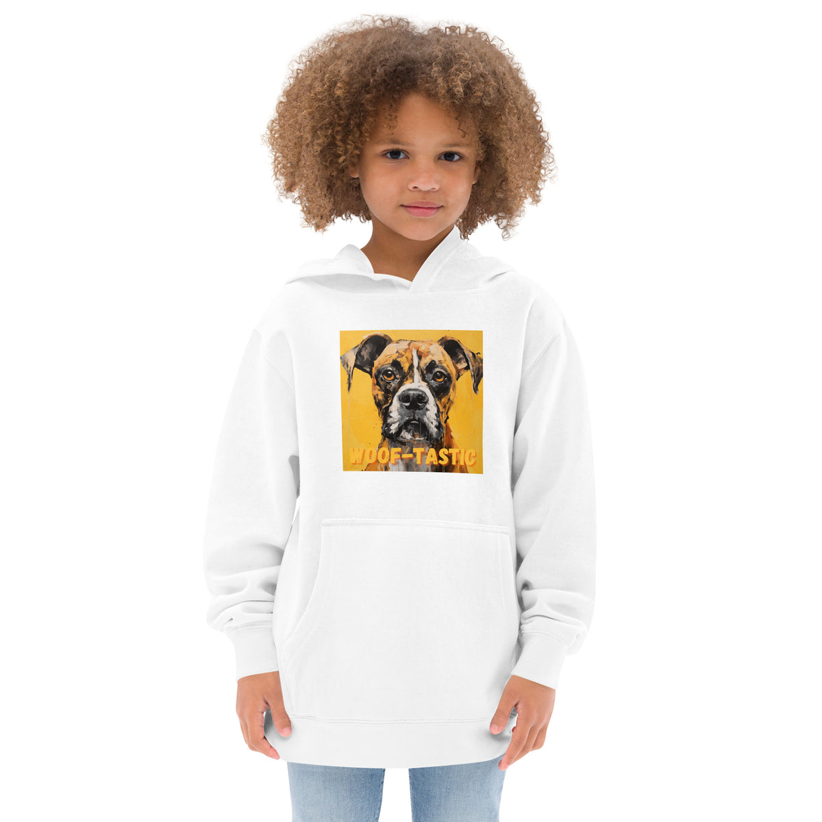 Kids fleece hoodie Woof-tastic Boxer