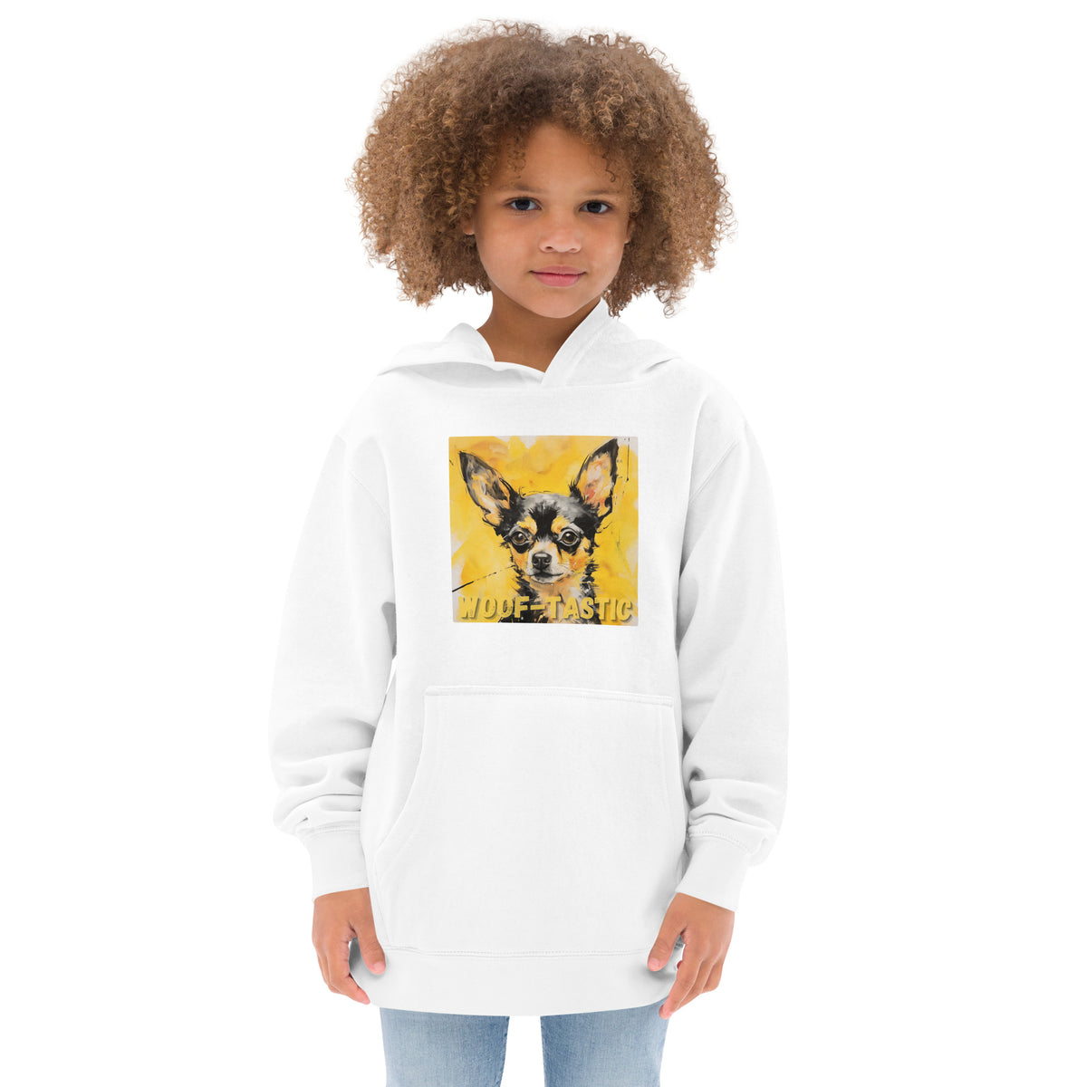 Kids fleece hoodie Woof-tastic Chihuahua