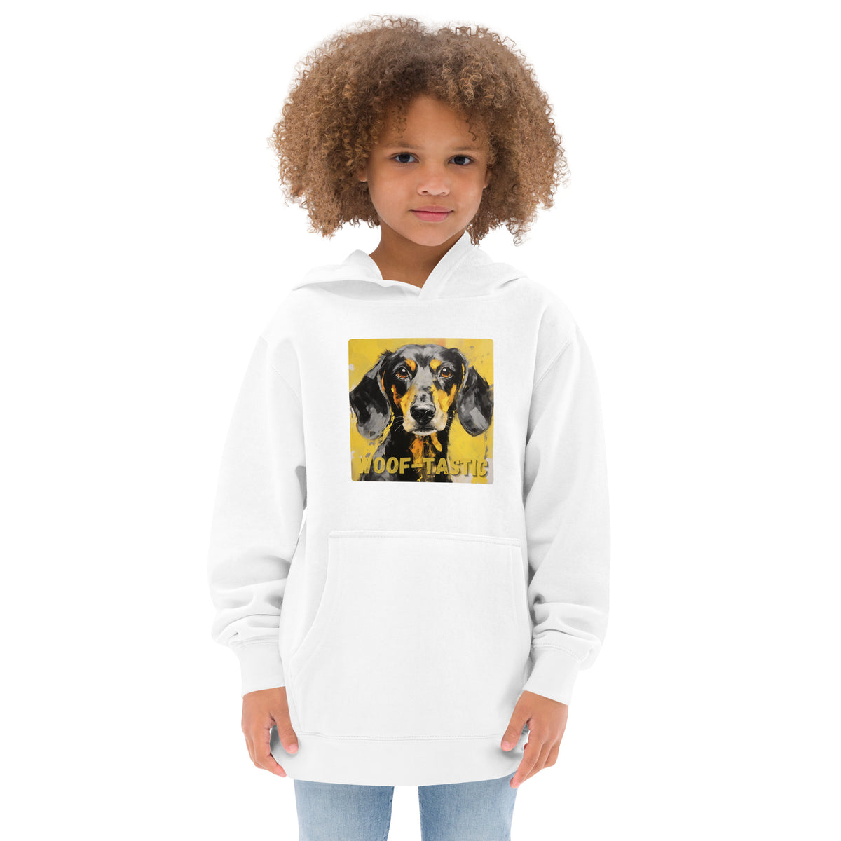 Kids fleece hoodie Woof-tastic Dachshund