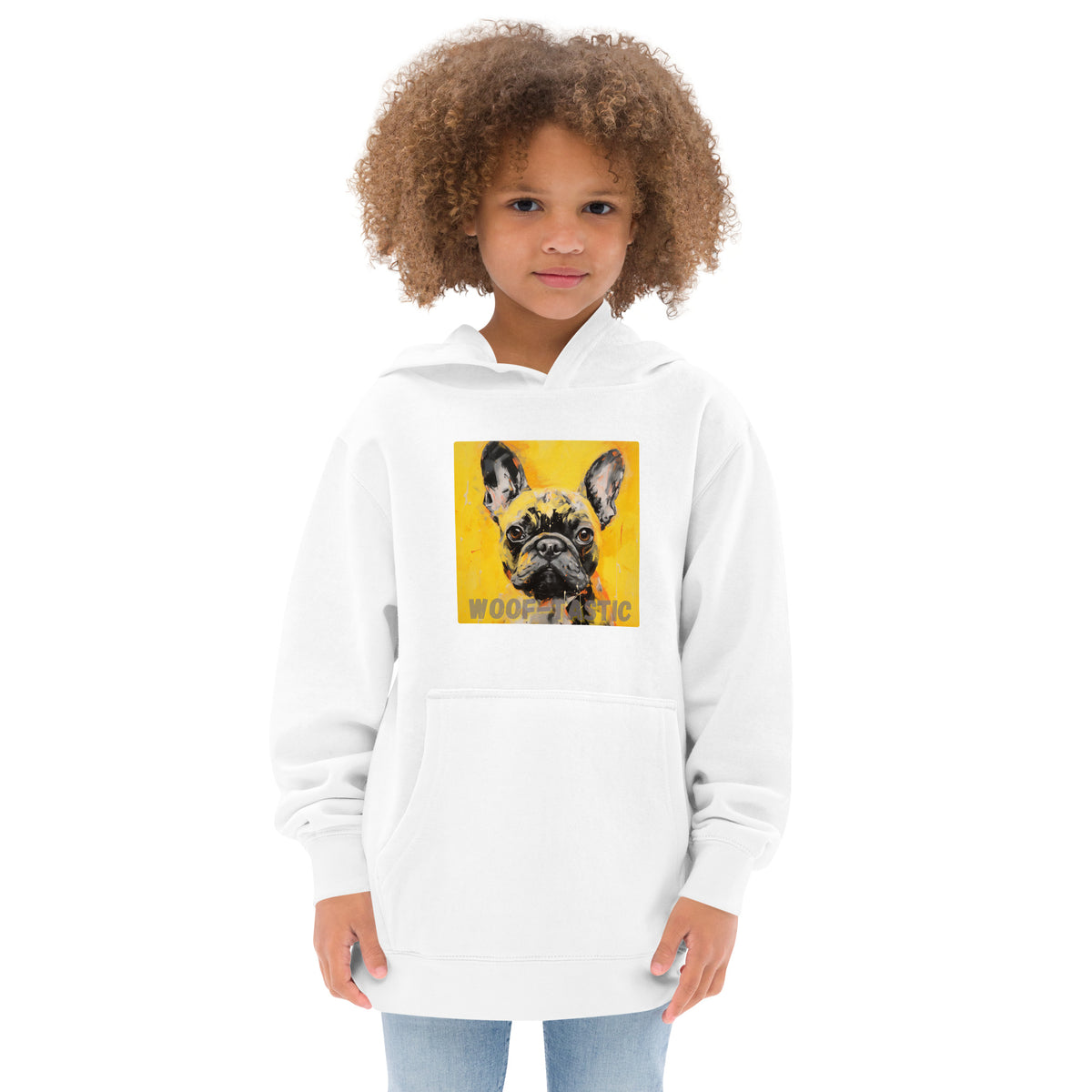 Kids fleece hoodie Woof-tastic French Bulldog