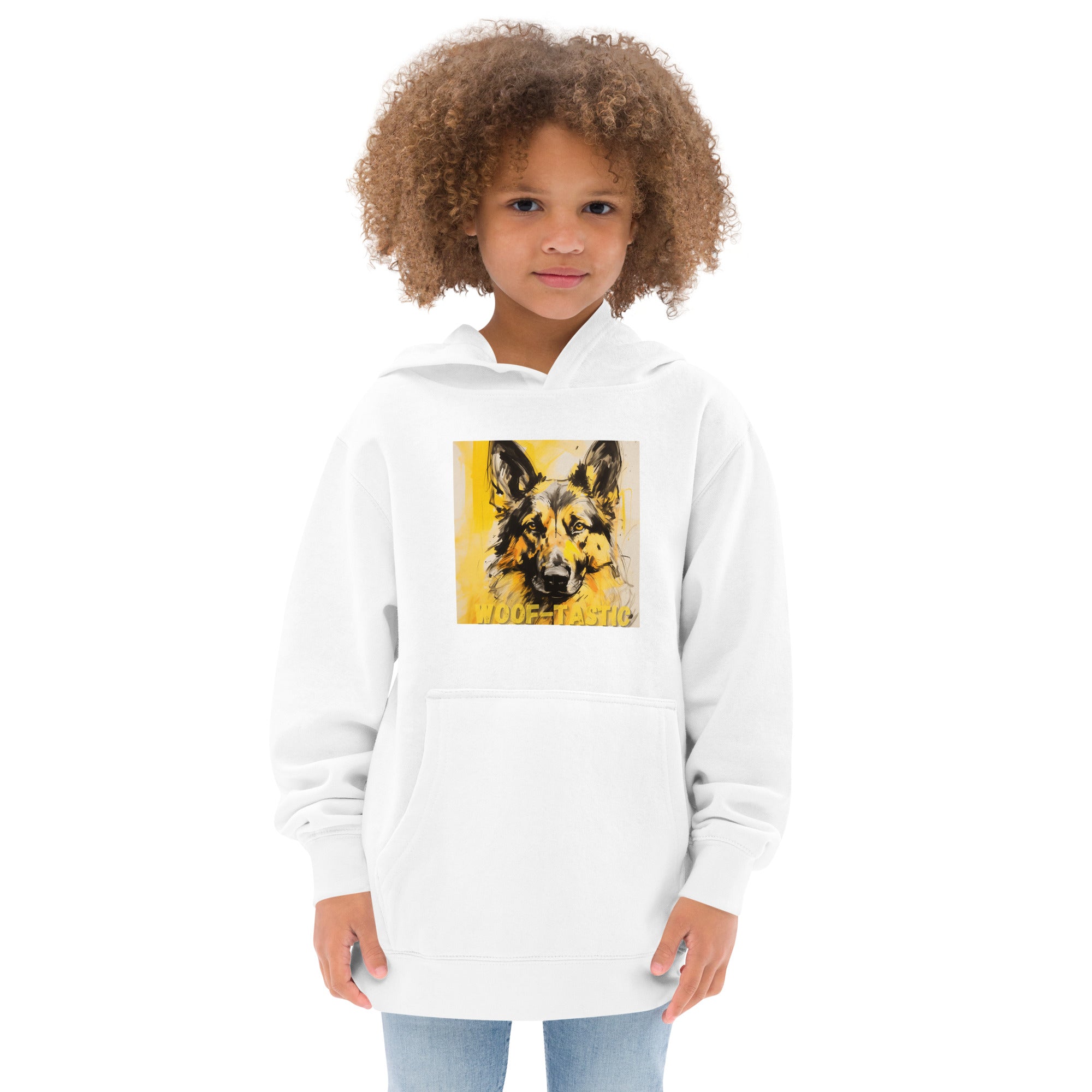 Kids fleece hoodie Woof-tastic German Shepherd