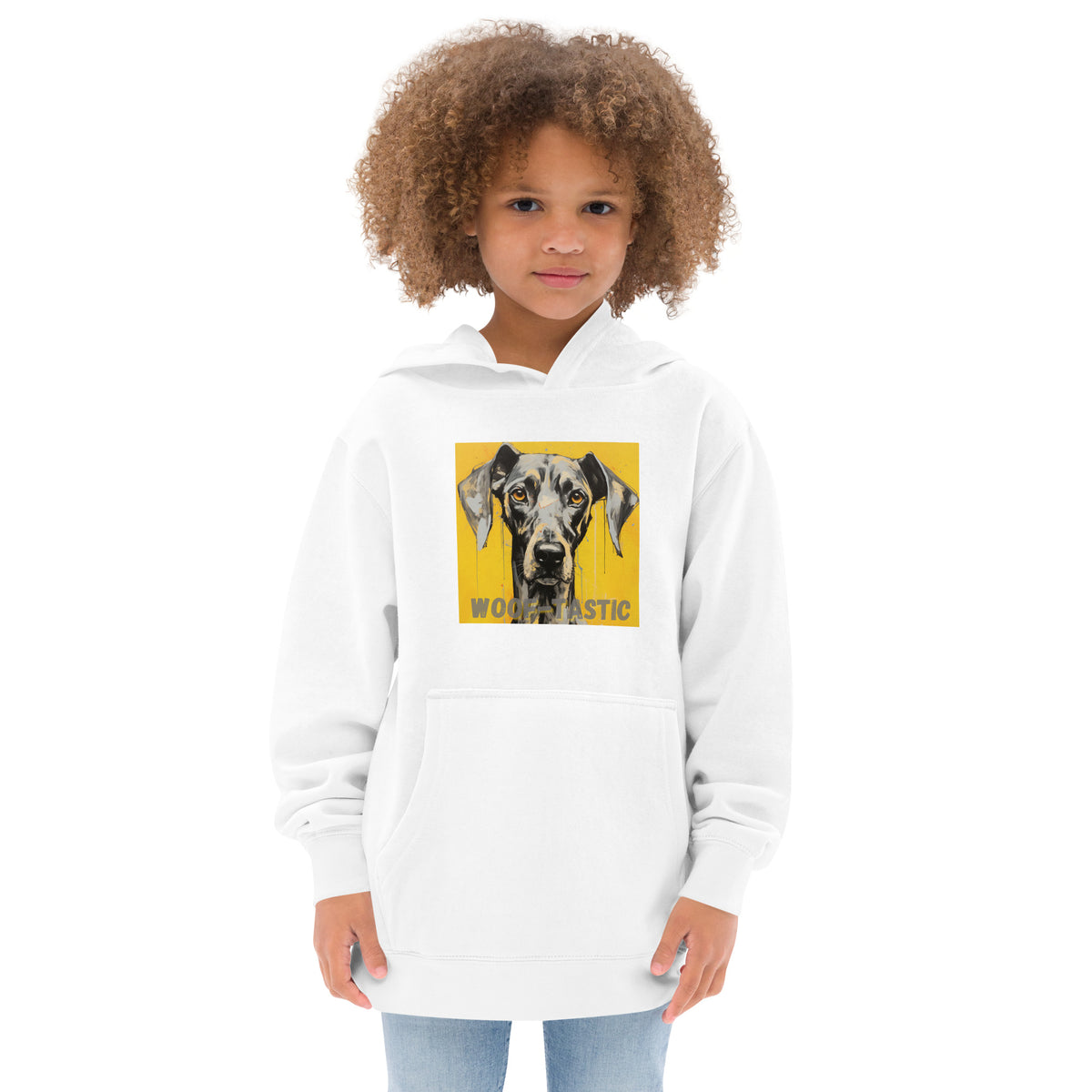 Kids fleece hoodie Woof-tastic Great Dane