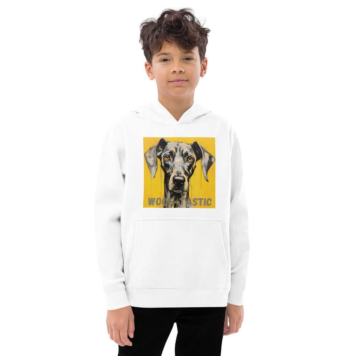 Kids fleece hoodie Woof-tastic Great Dane
