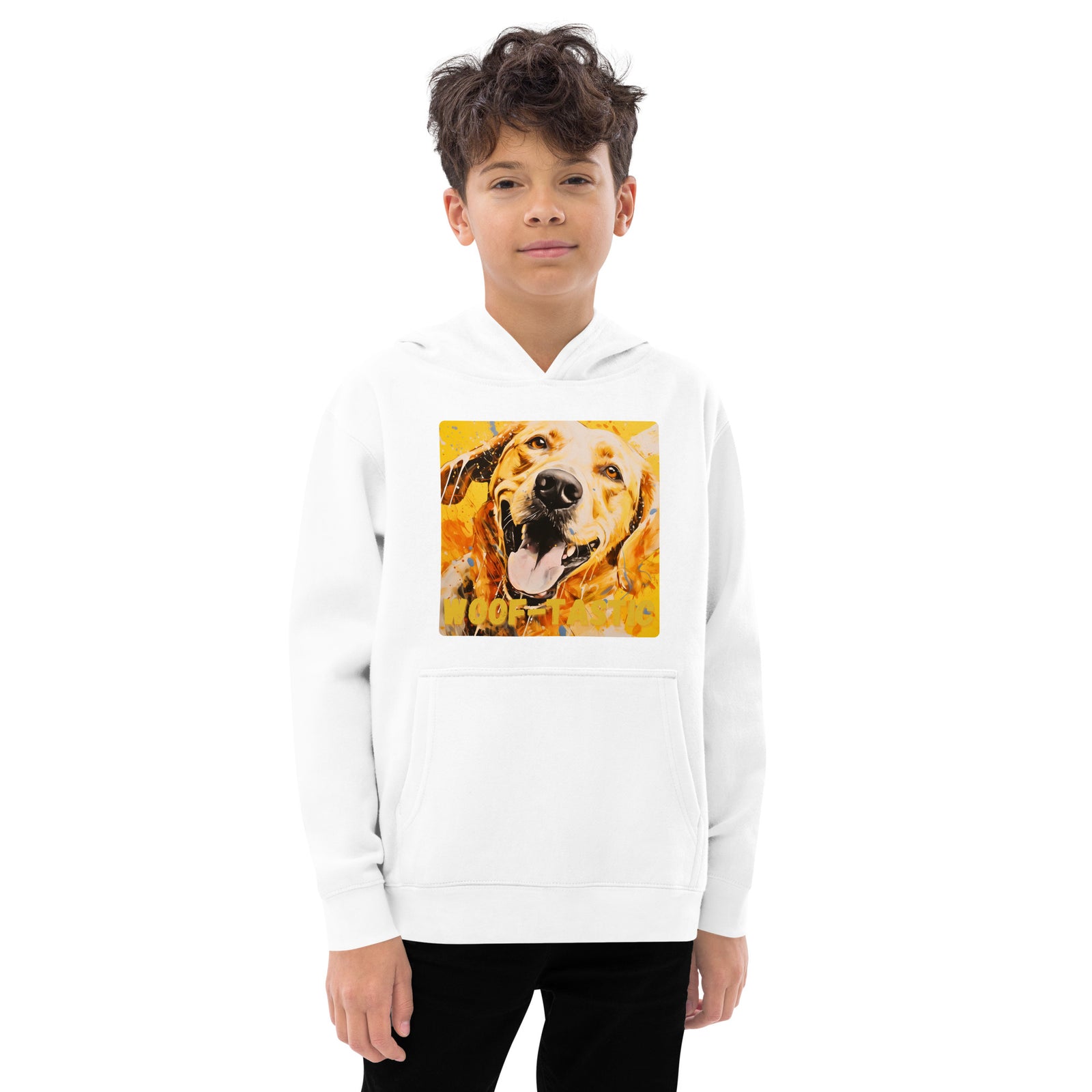 Kids fleece hoodie Woof-tastic Labrador Retriever