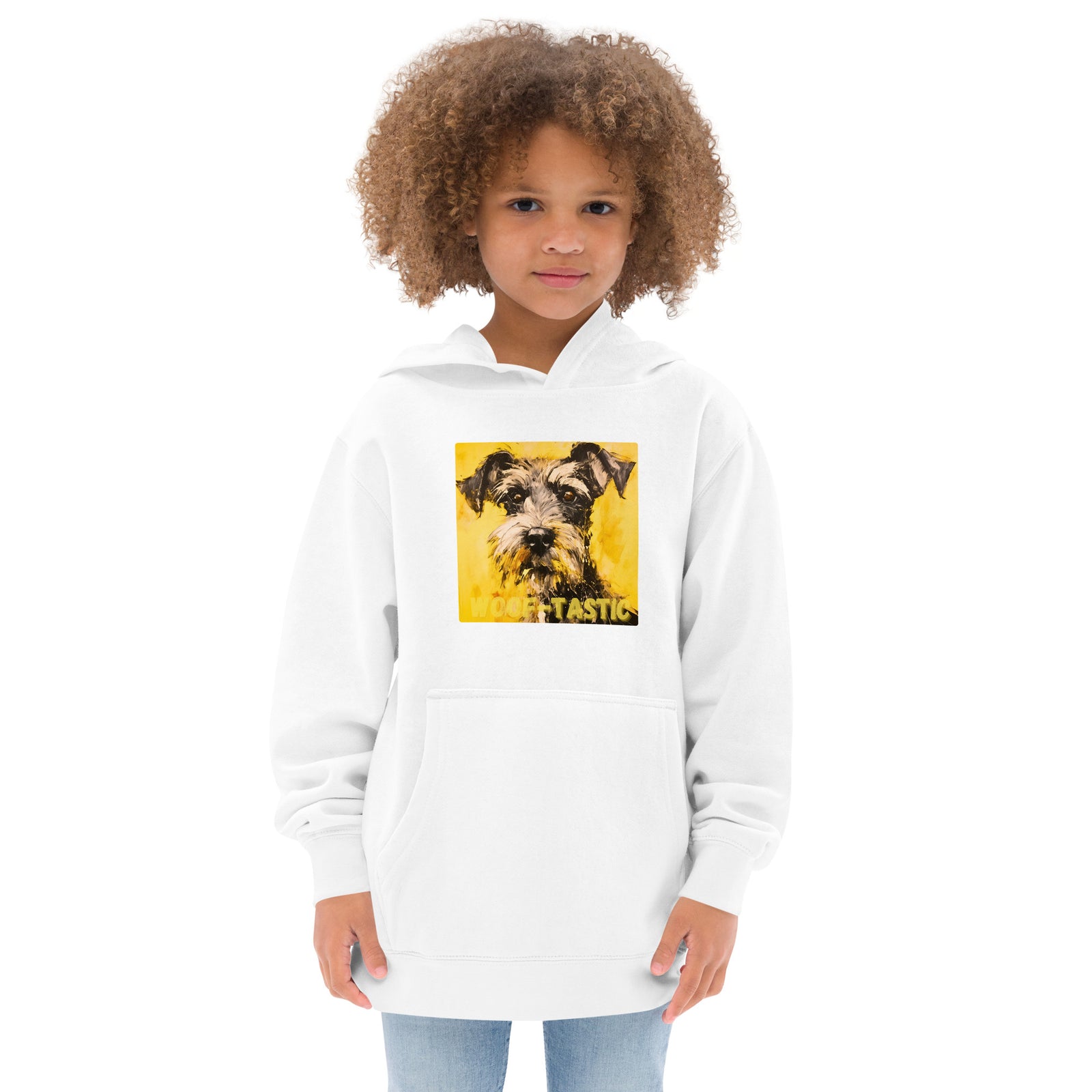 Kids fleece hoodie Woof-tastic Miniature Schnauzer