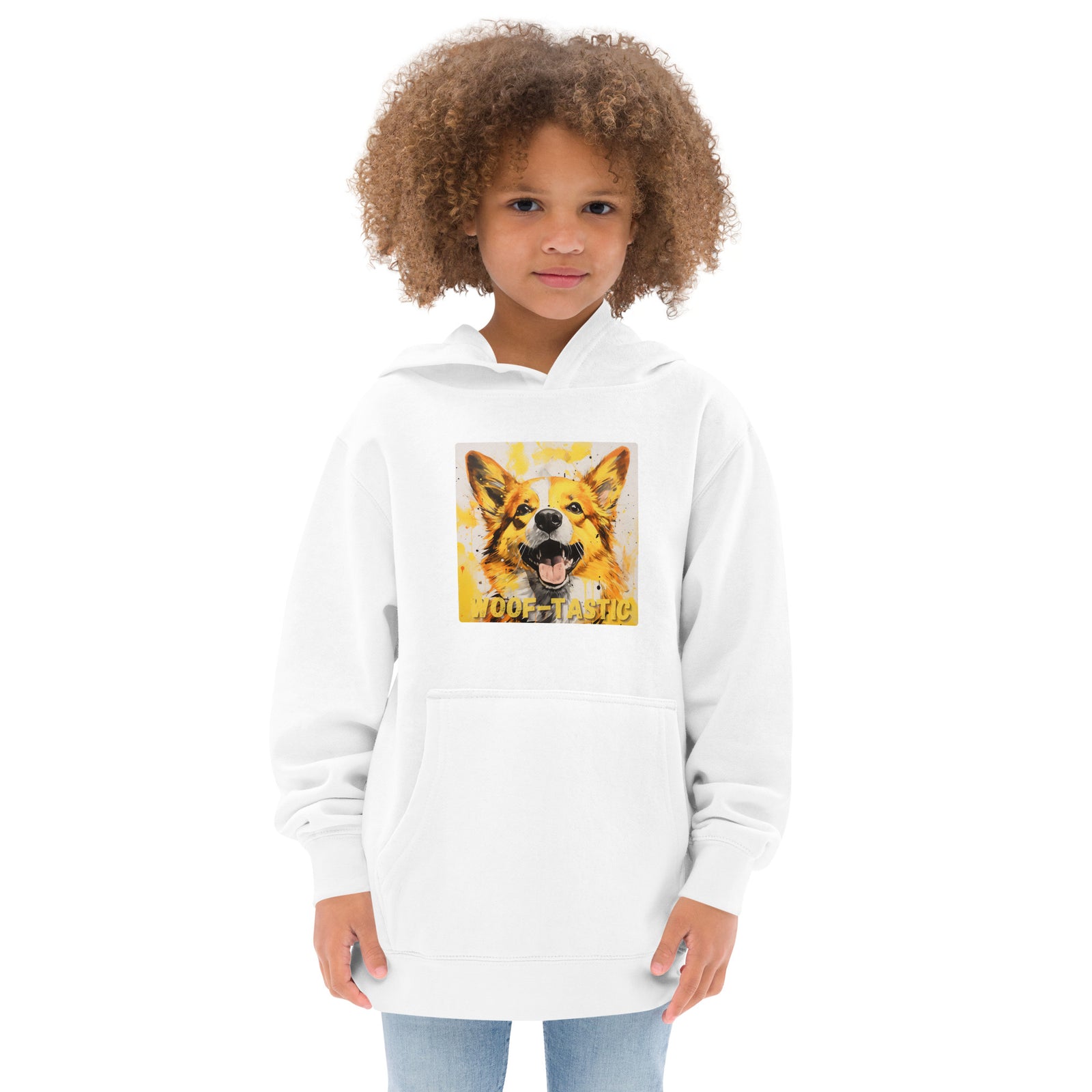 Kids fleece hoodie Woof-tastic Pembroke Welsh Corgi