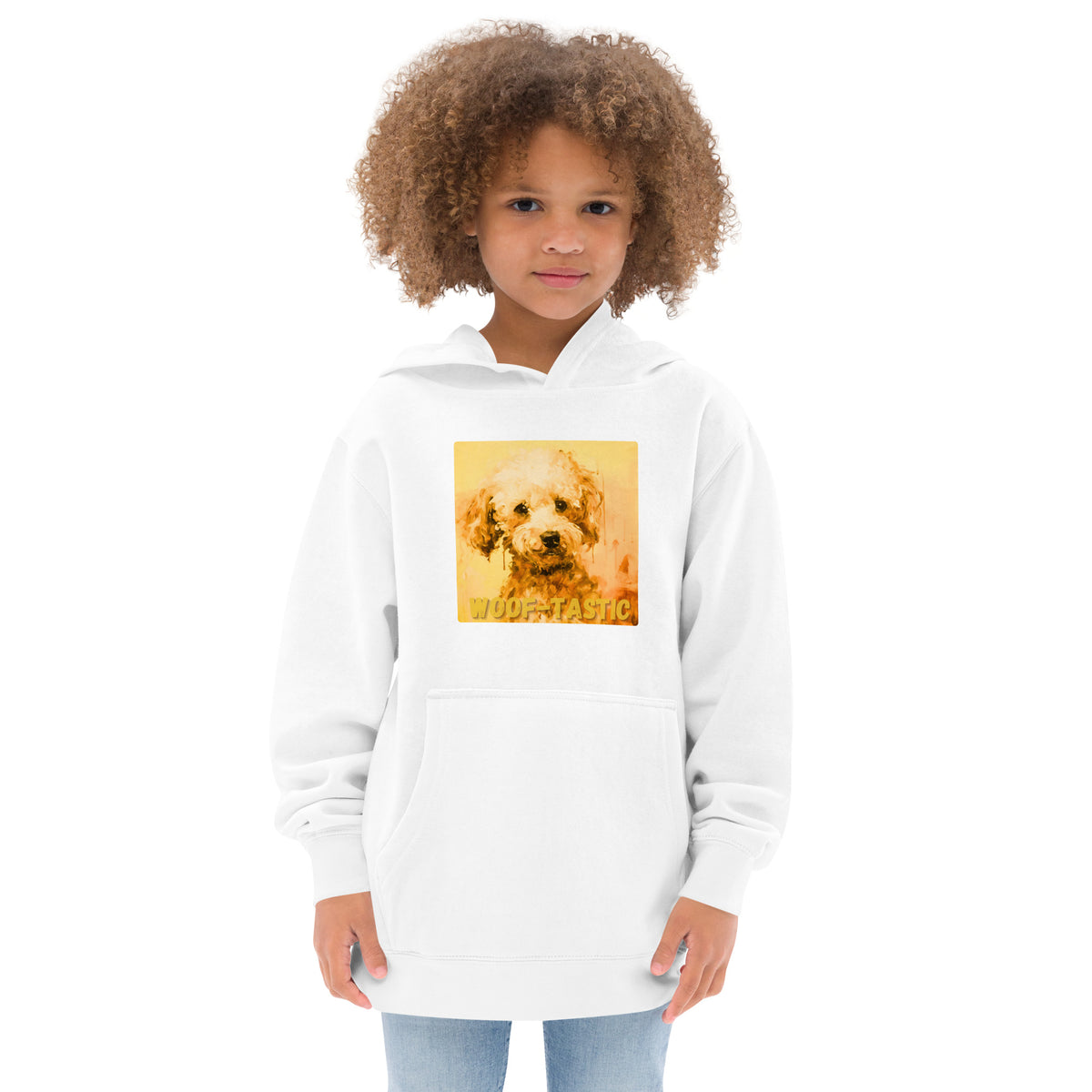 Kids fleece hoodie Woof-tastic Poodle