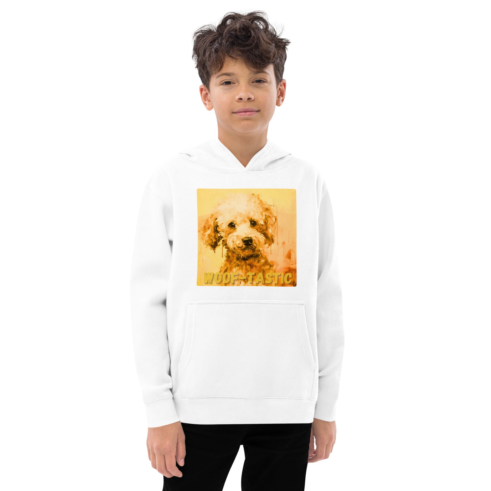 Kids fleece hoodie Woof-tastic Poodle
