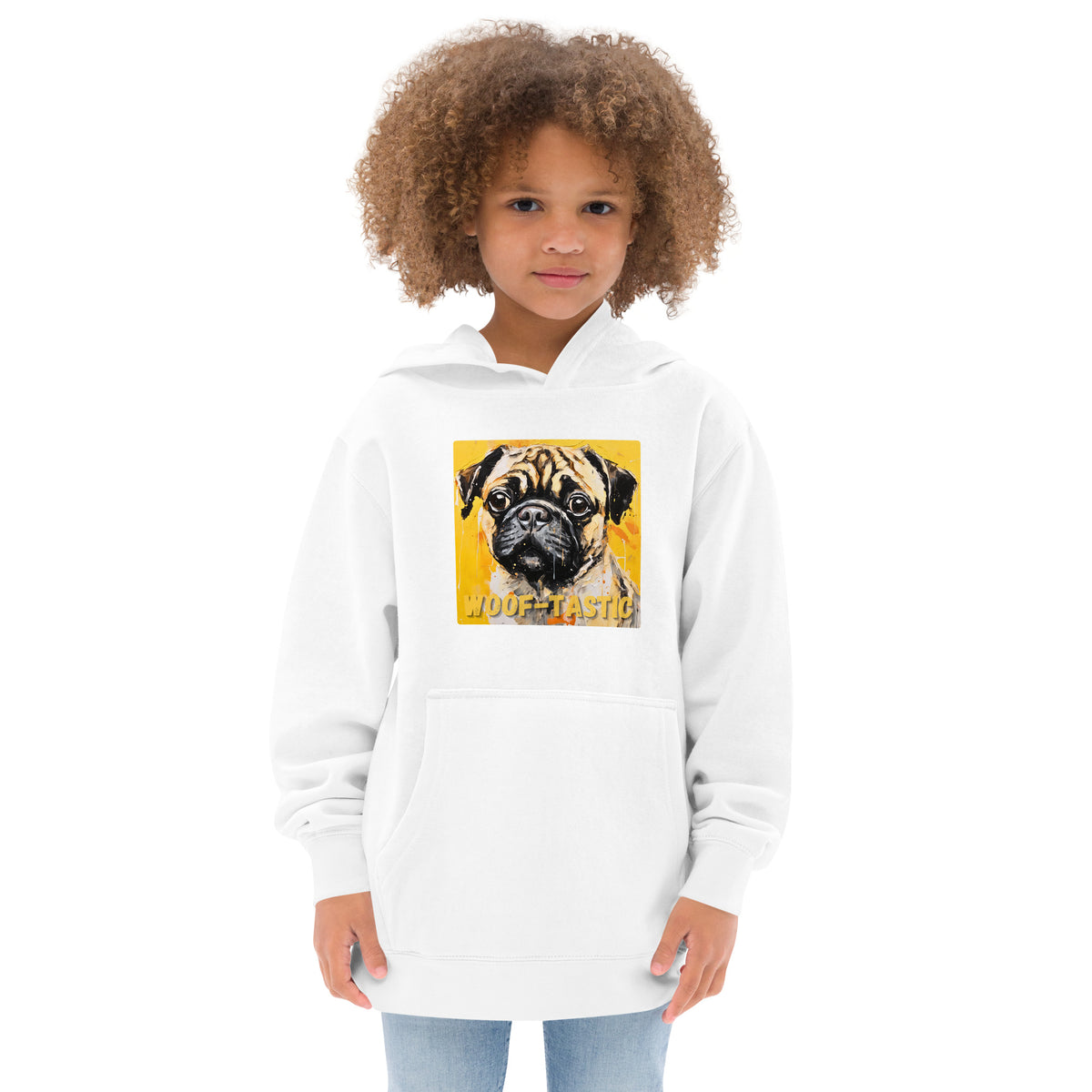 Kids fleece hoodie Woof-tastic Pug