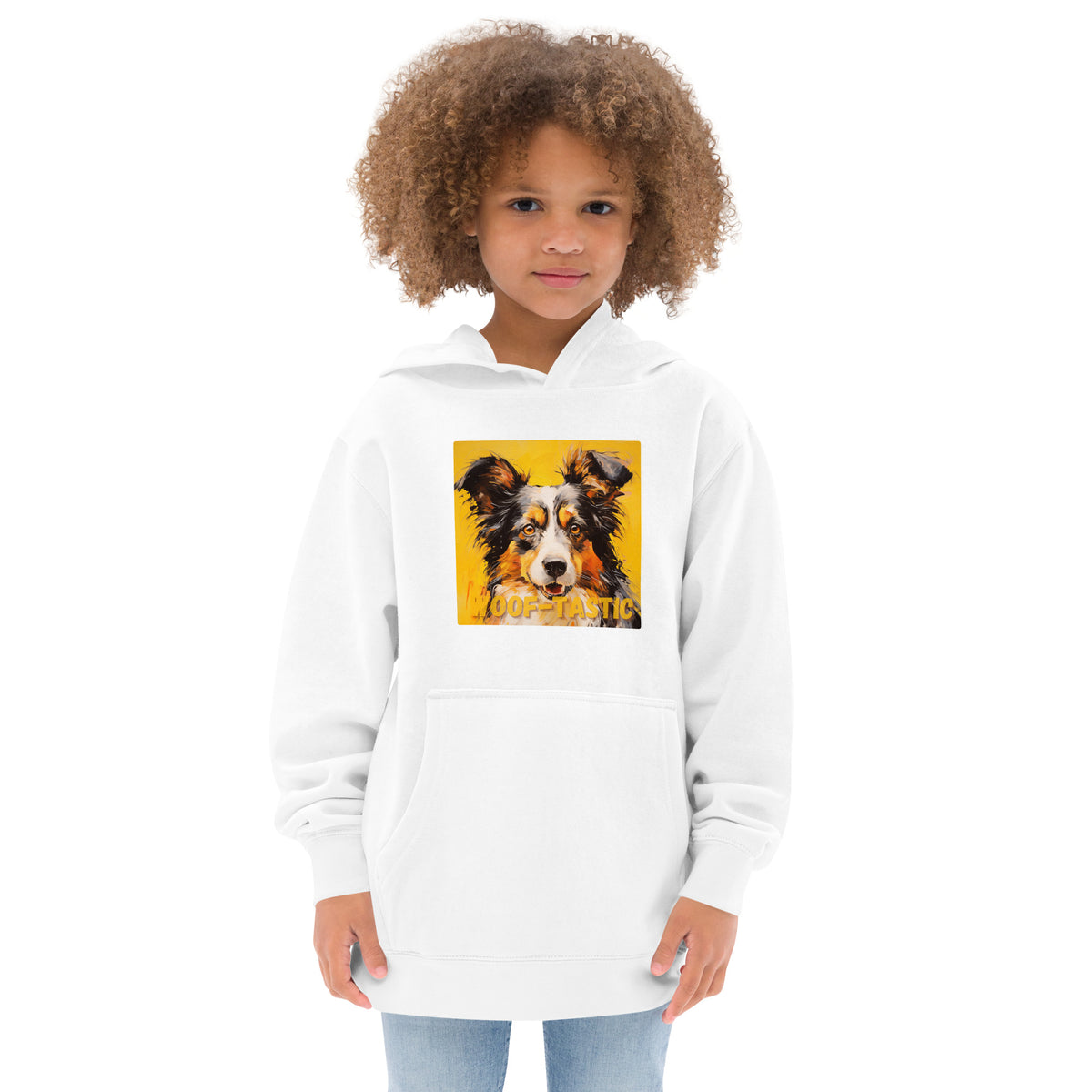 Kids fleece hoodie Woof-tastic Shetland Sheepdog