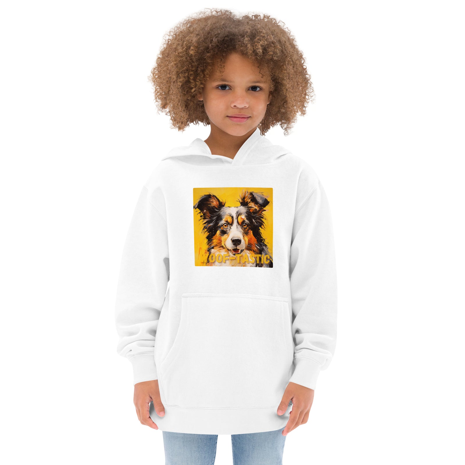 Kids fleece hoodie Woof-tastic Shetland Sheepdog