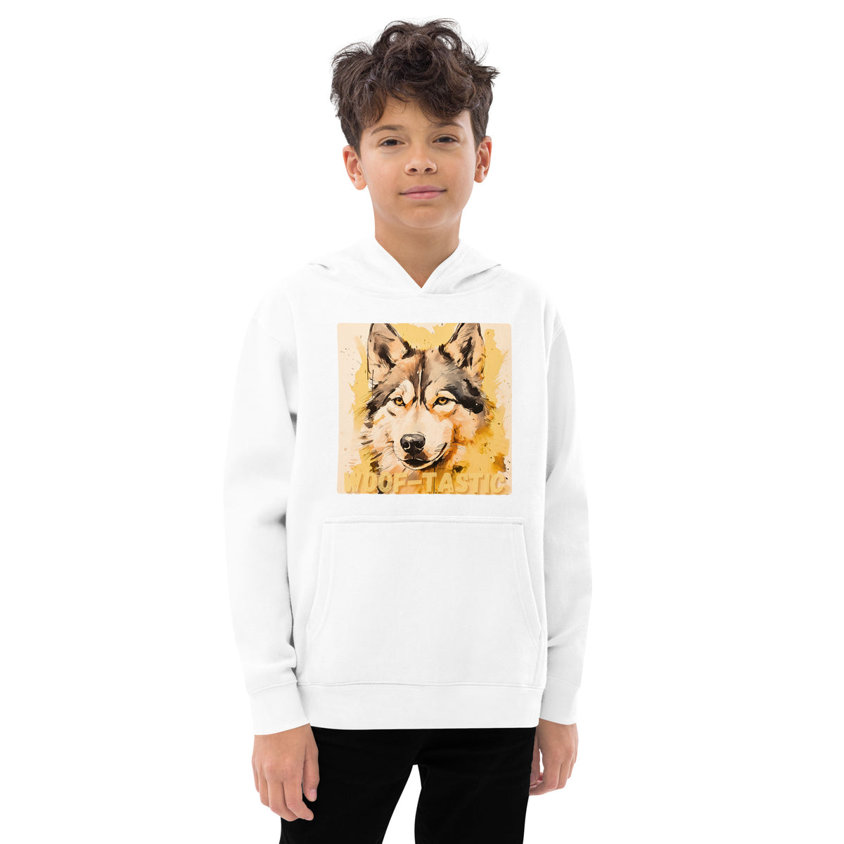 Kids fleece hoodie Woof-tastic Siberian Husky