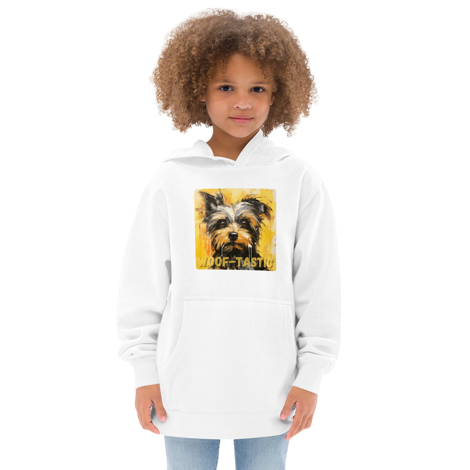 Kids fleece hoodie Woof-tastic Yorkshire Terrier