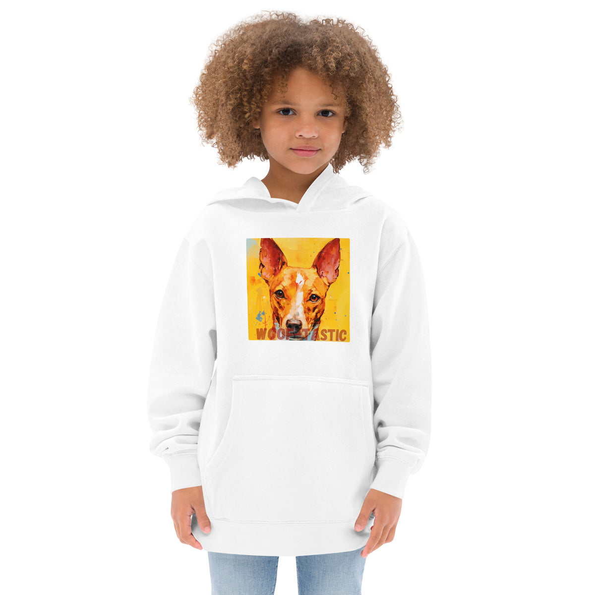 Kids fleece hoodie Woof-tastic Basenji