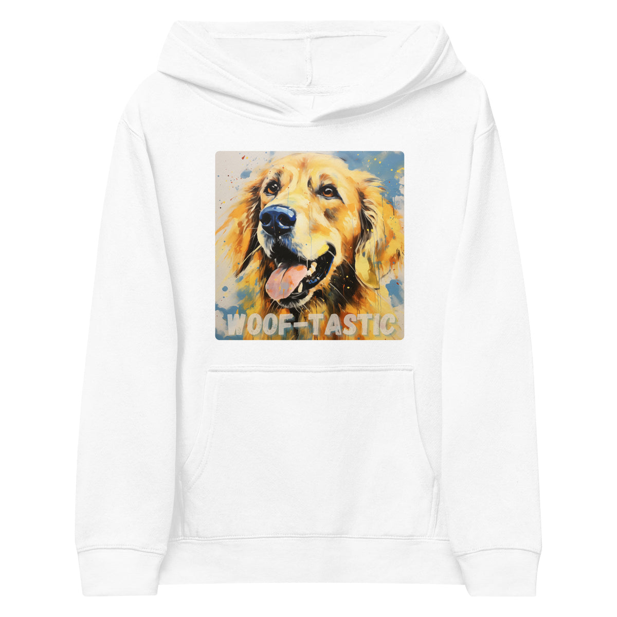 Kids fleece hoodie Woof-tastic Golden Retriever