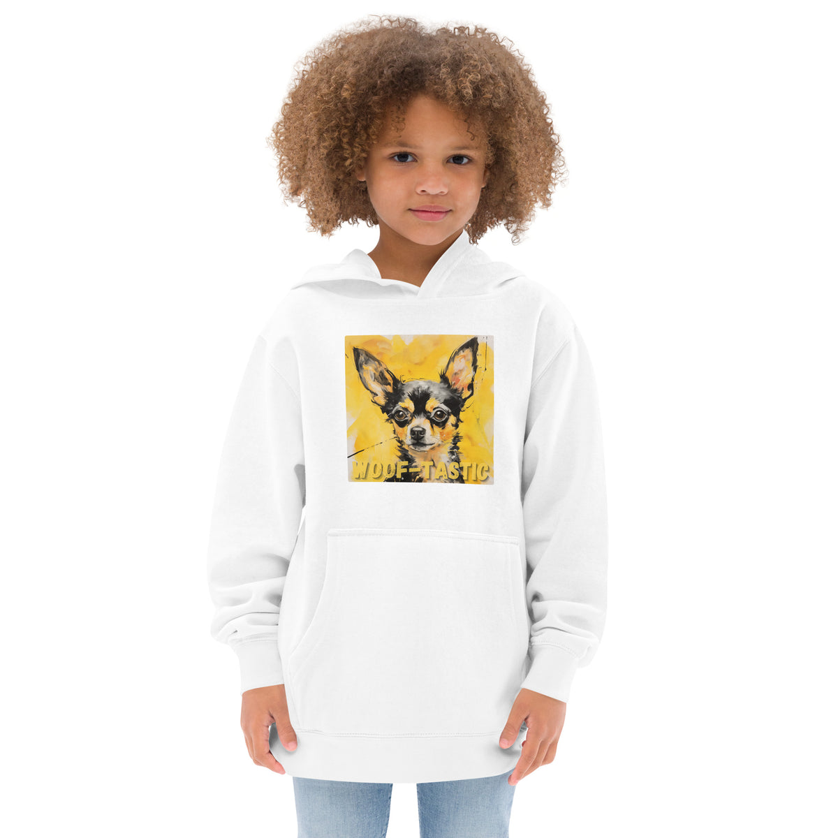Kids fleece hoodie Woof-tastic Chihuahua