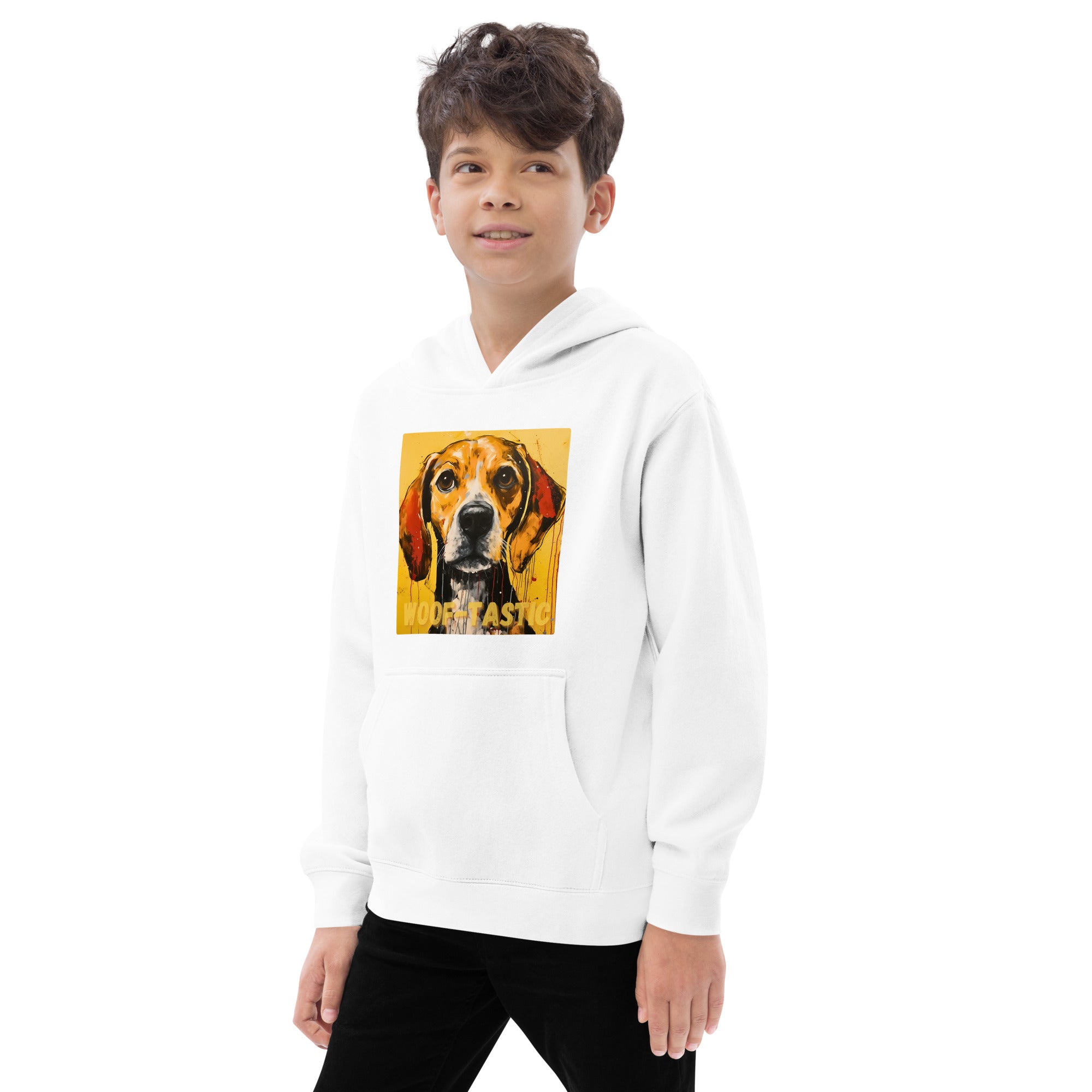 Kids fleece hoodie Woof-tastic Beagle