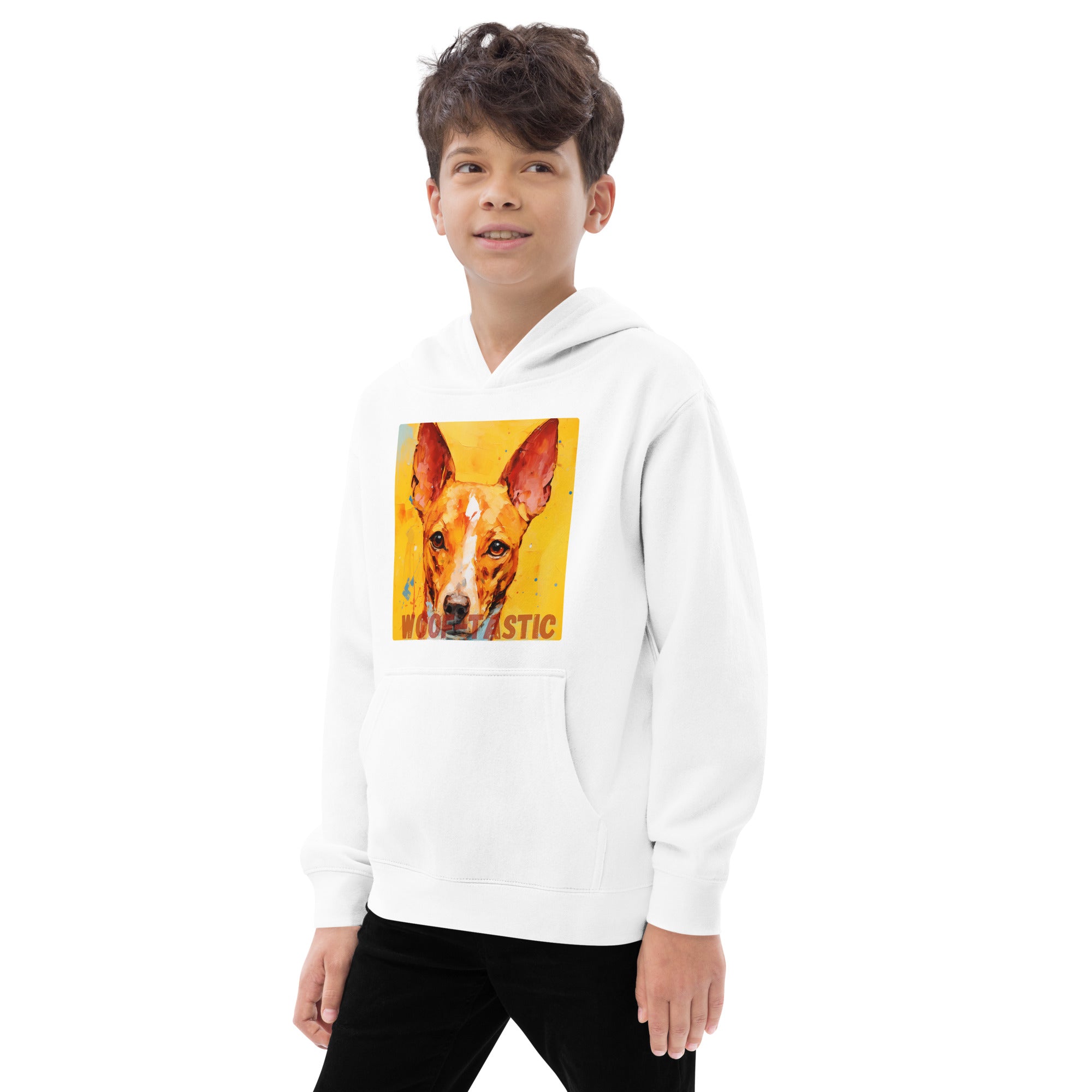 Kids fleece hoodie Woof-tastic Basenji