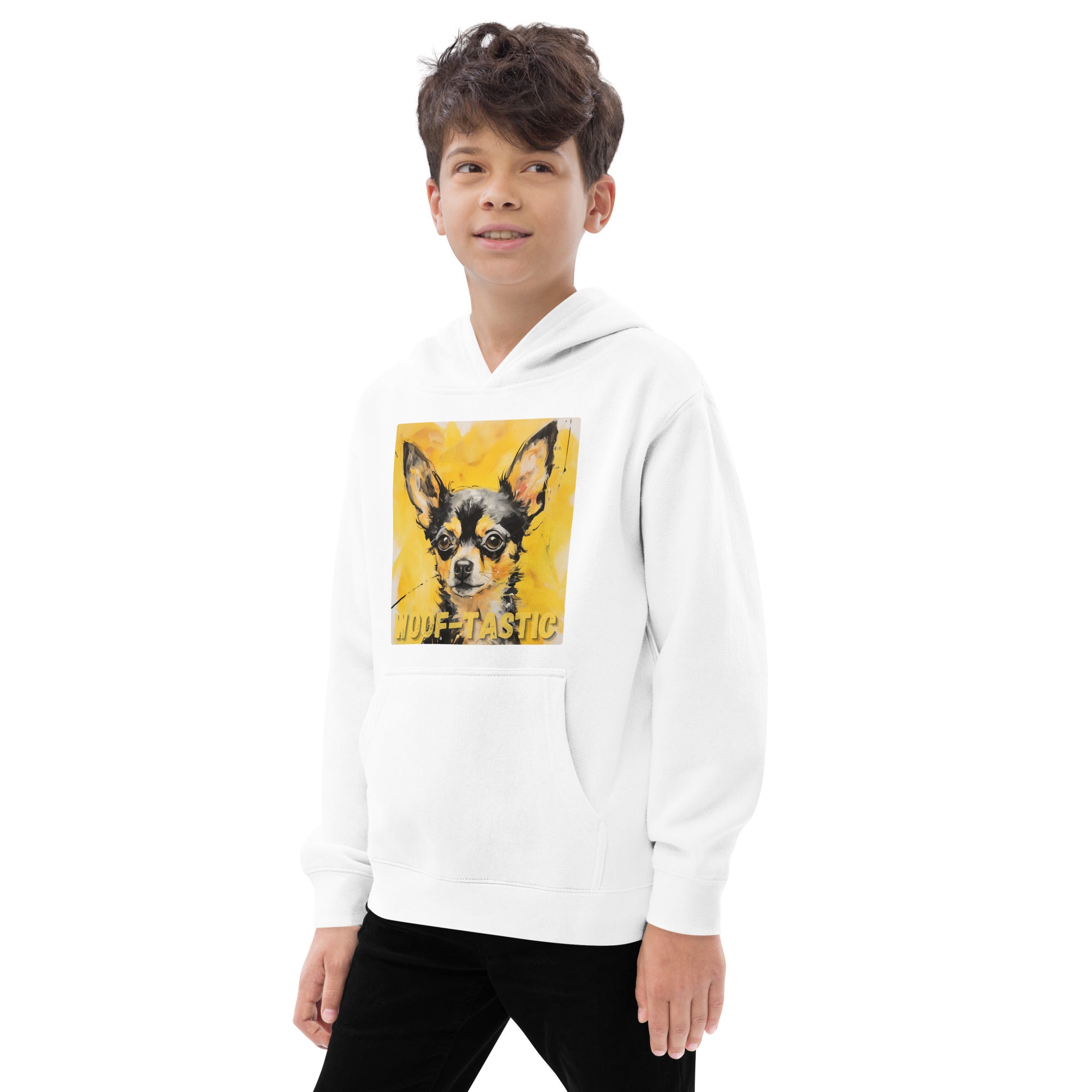 Kids fleece hoodie Woof-tastic Chihuahua