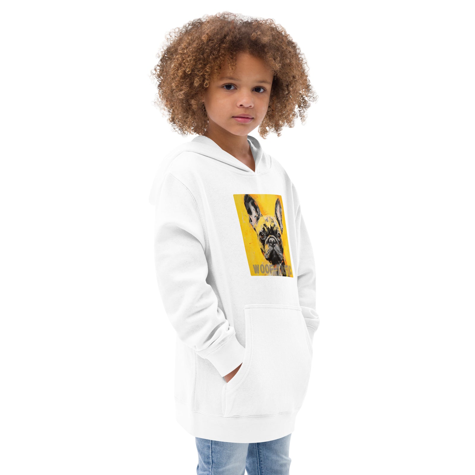 Kids fleece hoodie Woof-tastic French Bulldog