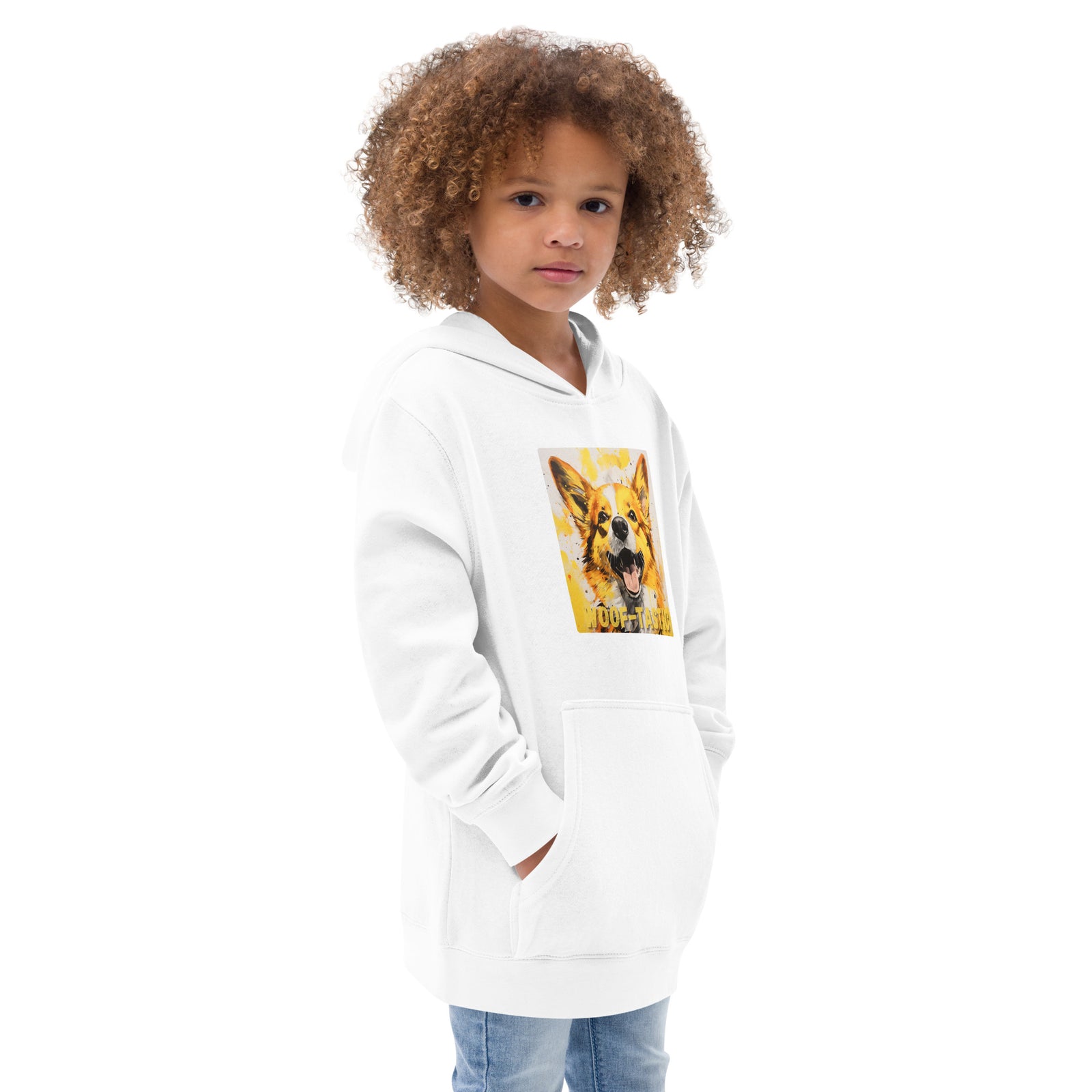 Kids fleece hoodie Woof-tastic Pembroke Welsh Corgi