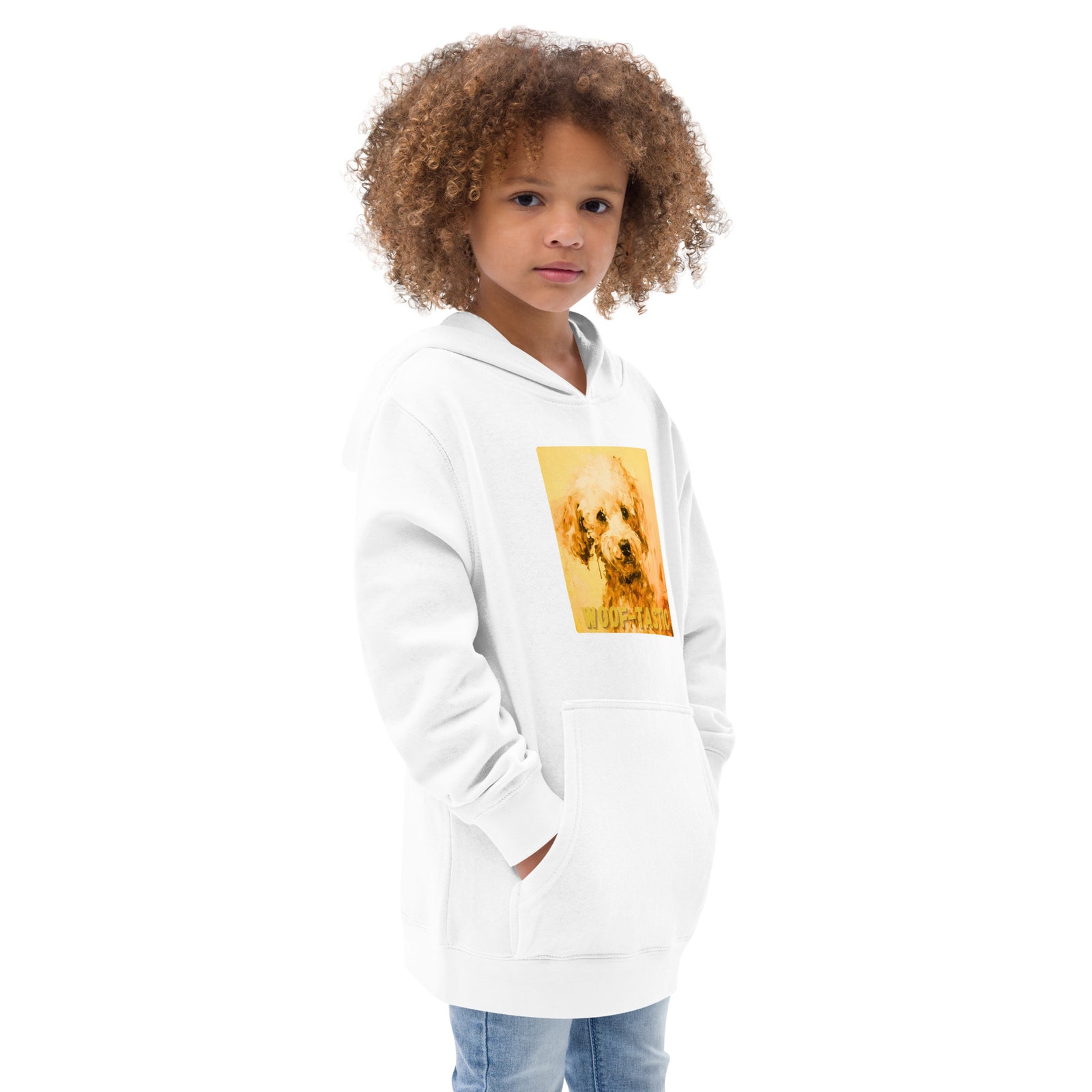 Kids fleece hoodie Woof-tastic Poodle