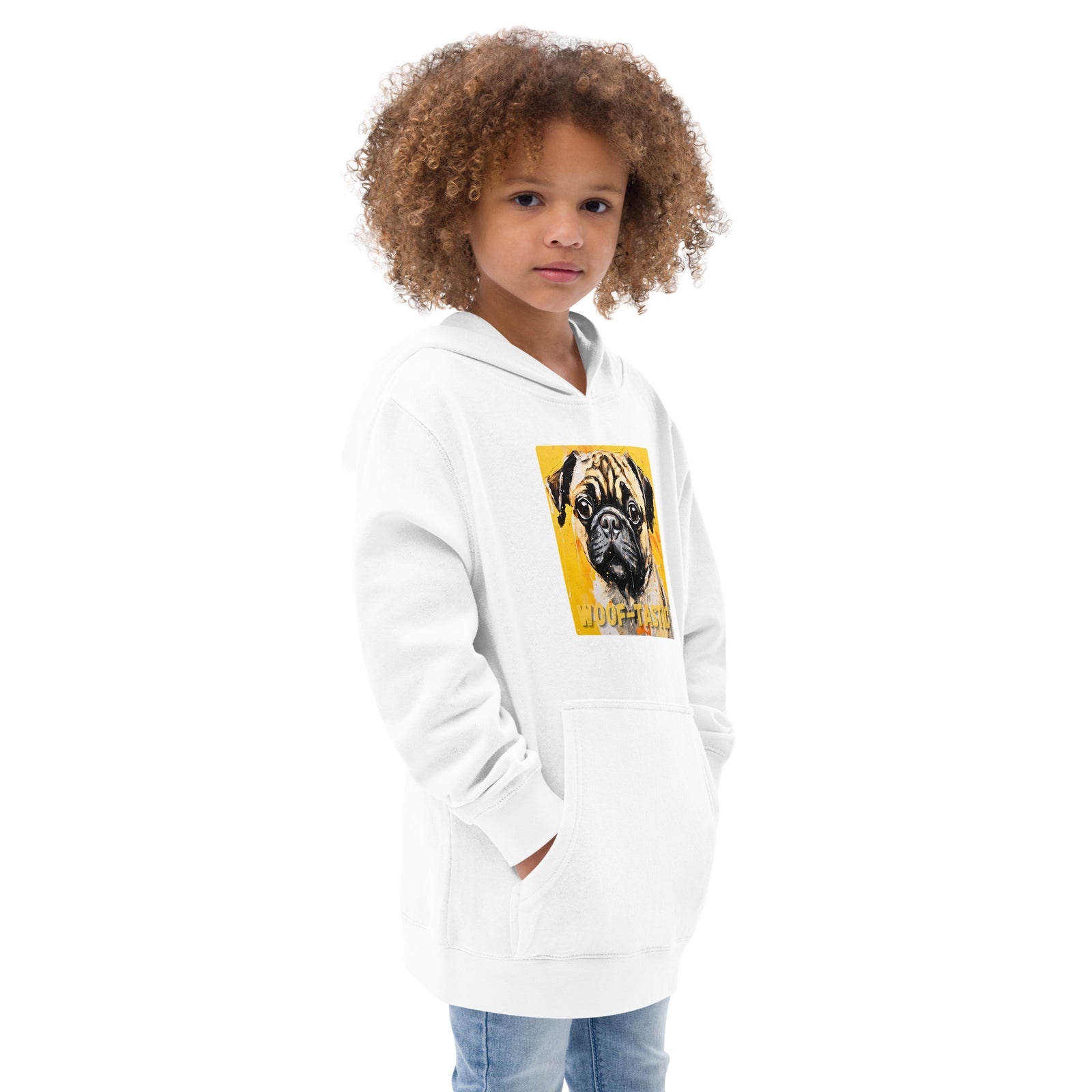 Kids fleece hoodie Woof-tastic Pug