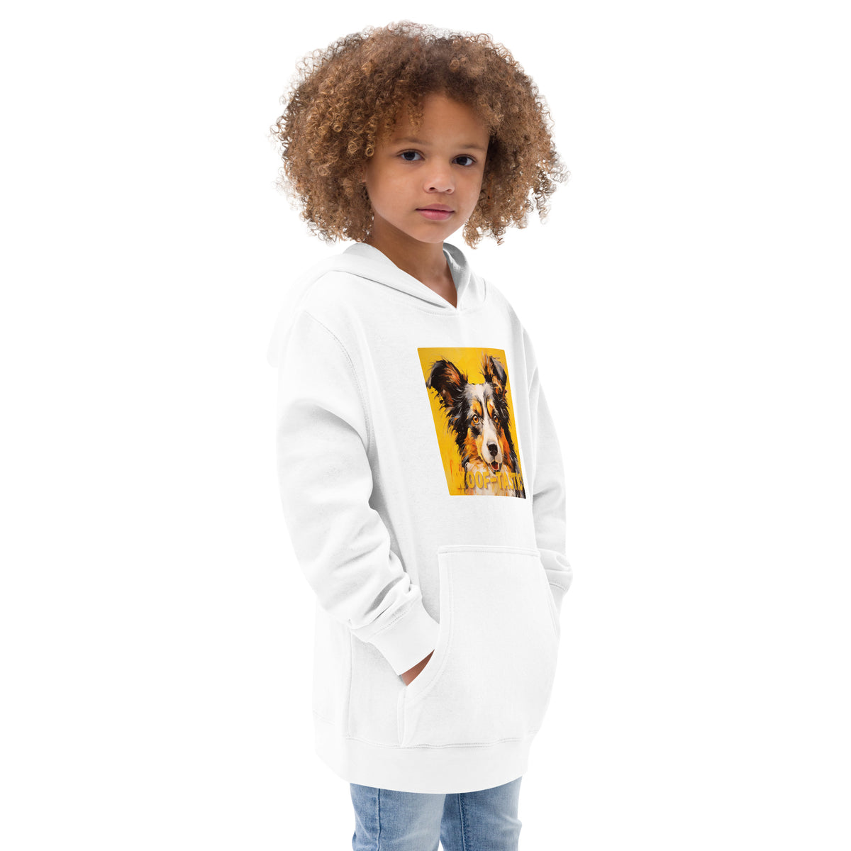 Kids fleece hoodie Woof-tastic Shetland Sheepdog