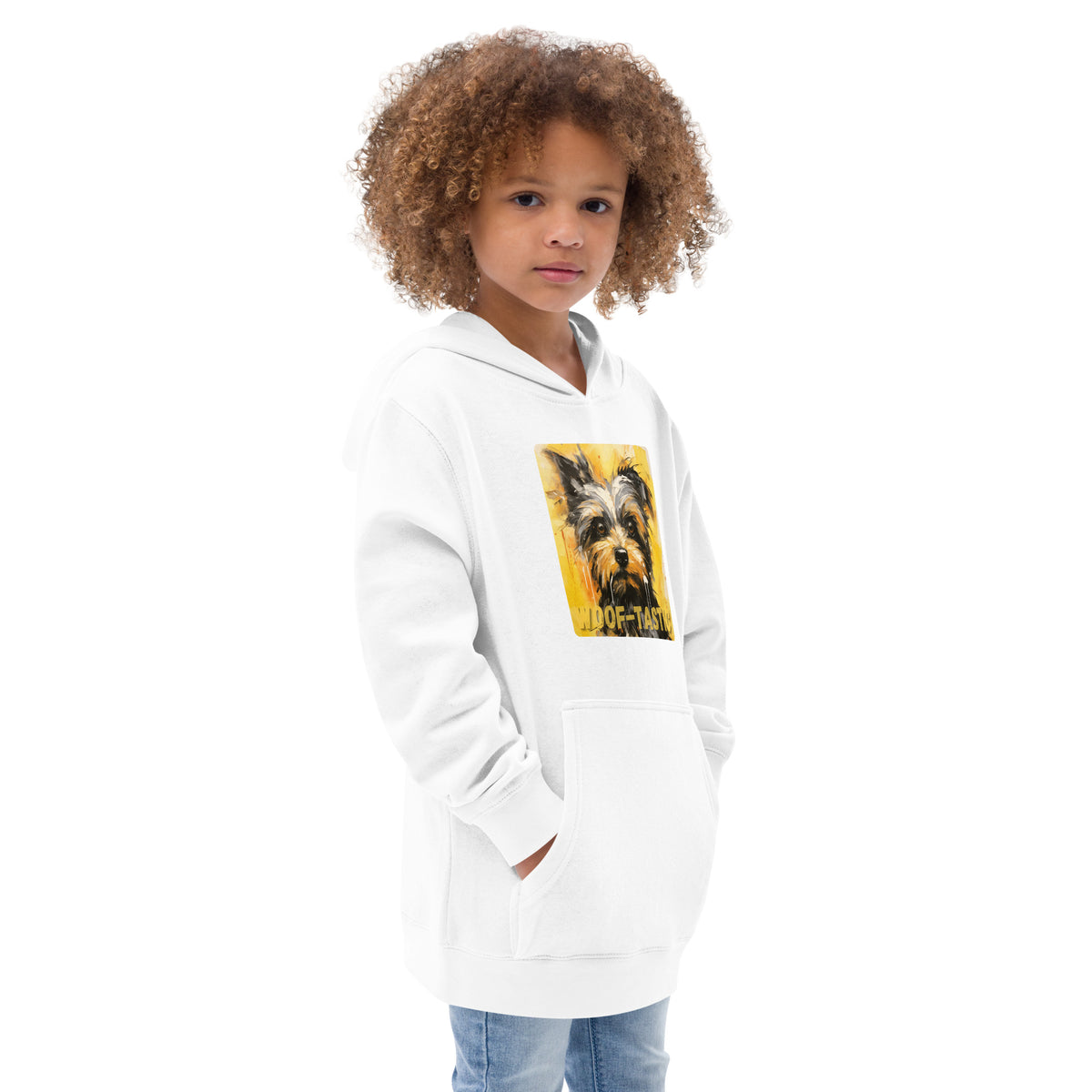 Kids fleece hoodie Woof-tastic Yorkshire Terrier