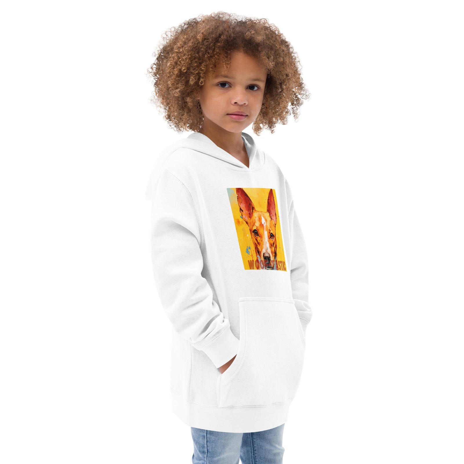 Kids fleece hoodie Woof-tastic Basenji