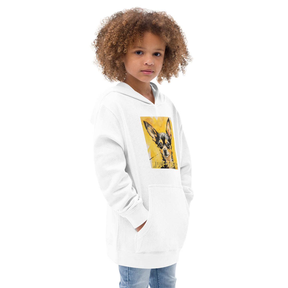 Kids fleece hoodie Woof-tastic Chihuahua