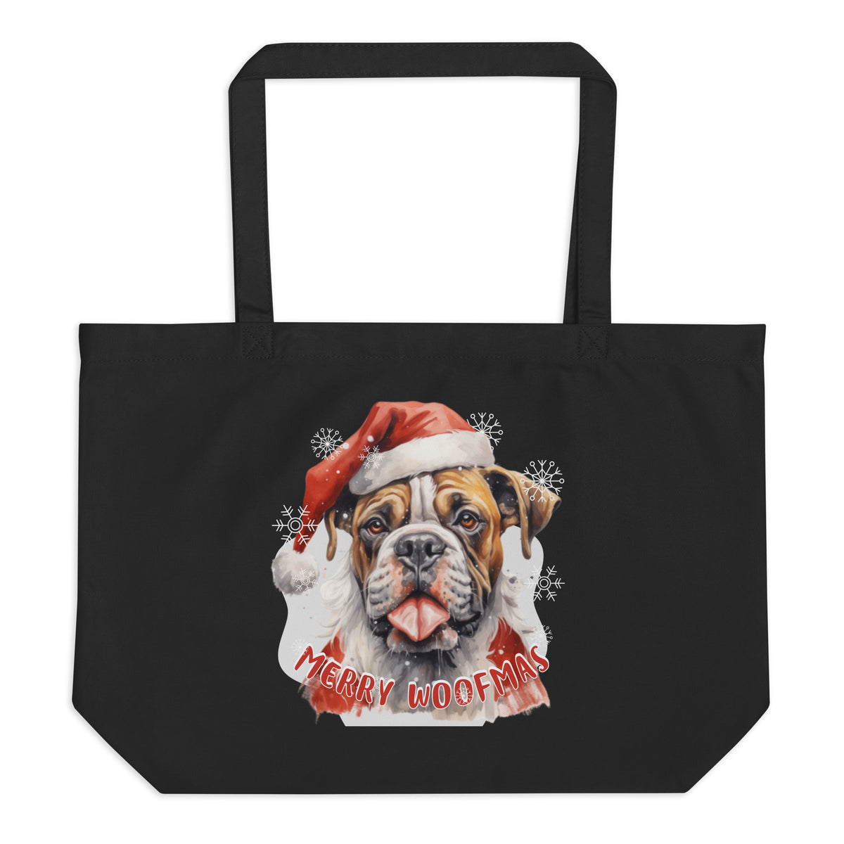 Large organic tote bag Boxer - Merry Woofmas