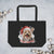 Large organic tote bag Yorkshire Terrier- Merry Woofmas