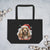 Large organic tote bag Cocker Spaniel- Merry Woofmas