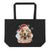 Large organic tote bag Golden Retriever - Merry Woofmas