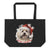 Large organic tote bag Maltese - Merry Woofmas