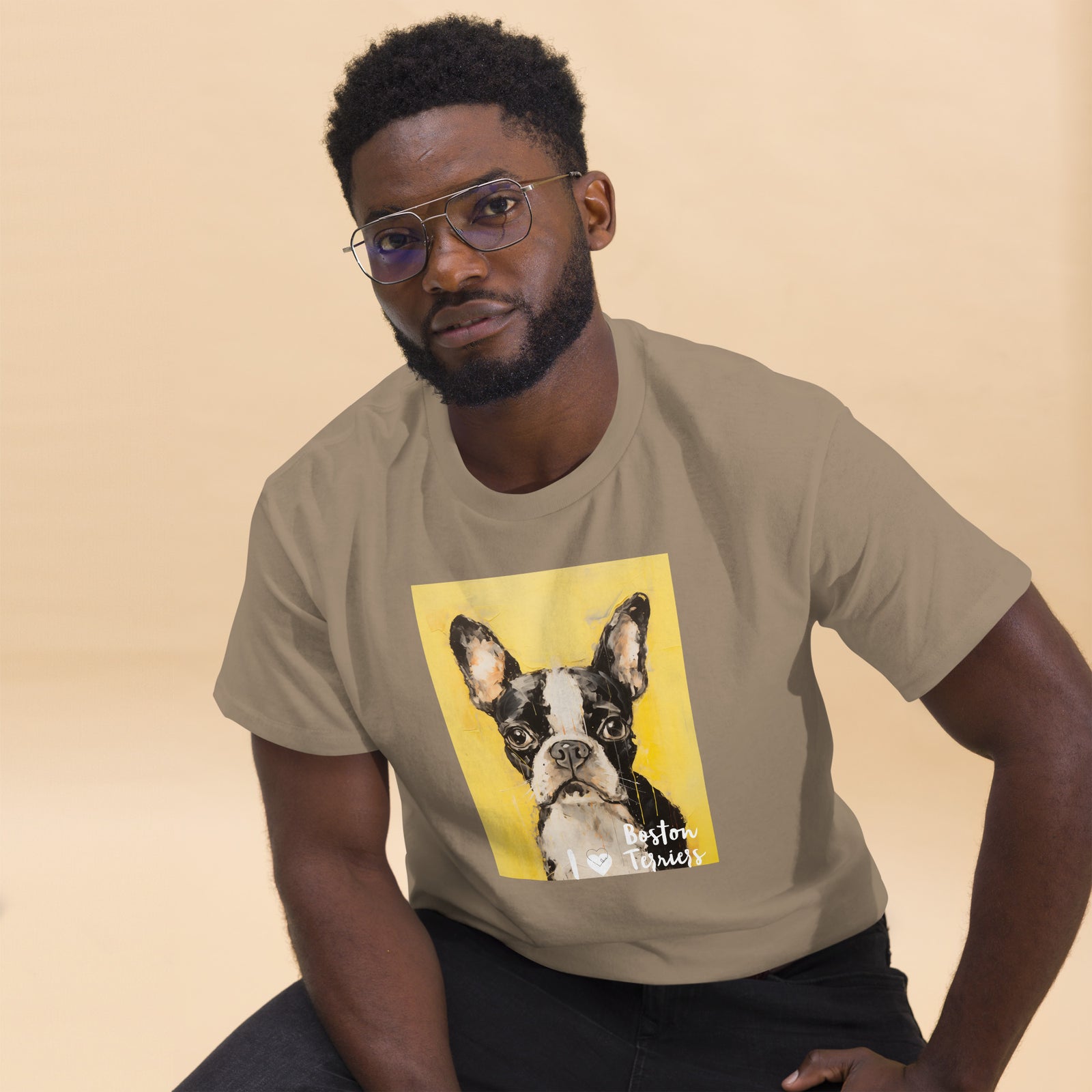 Men's classic tee - I ❤ DOGS - Boston Terrier