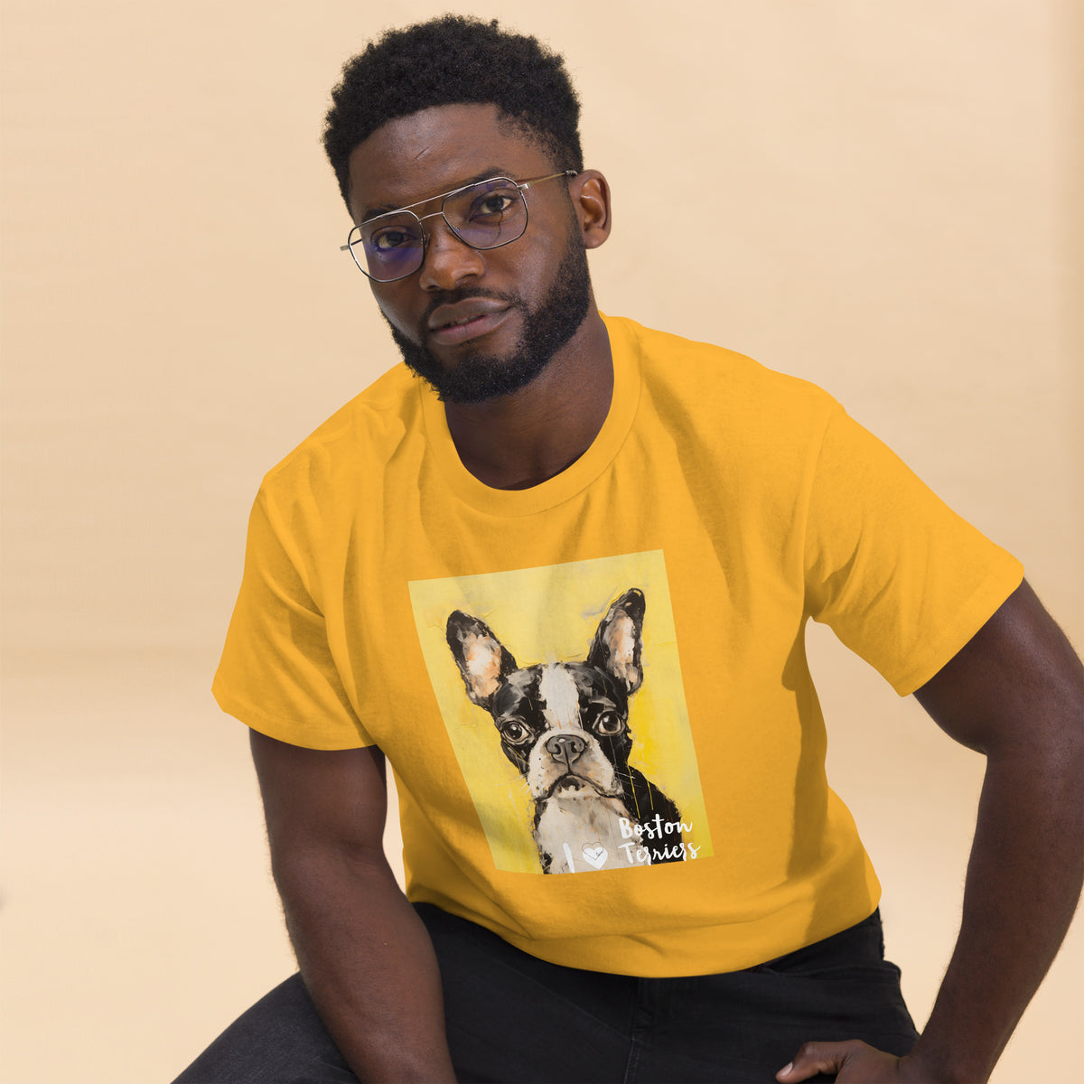 Men's classic tee - I ❤ DOGS - Boston Terrier
