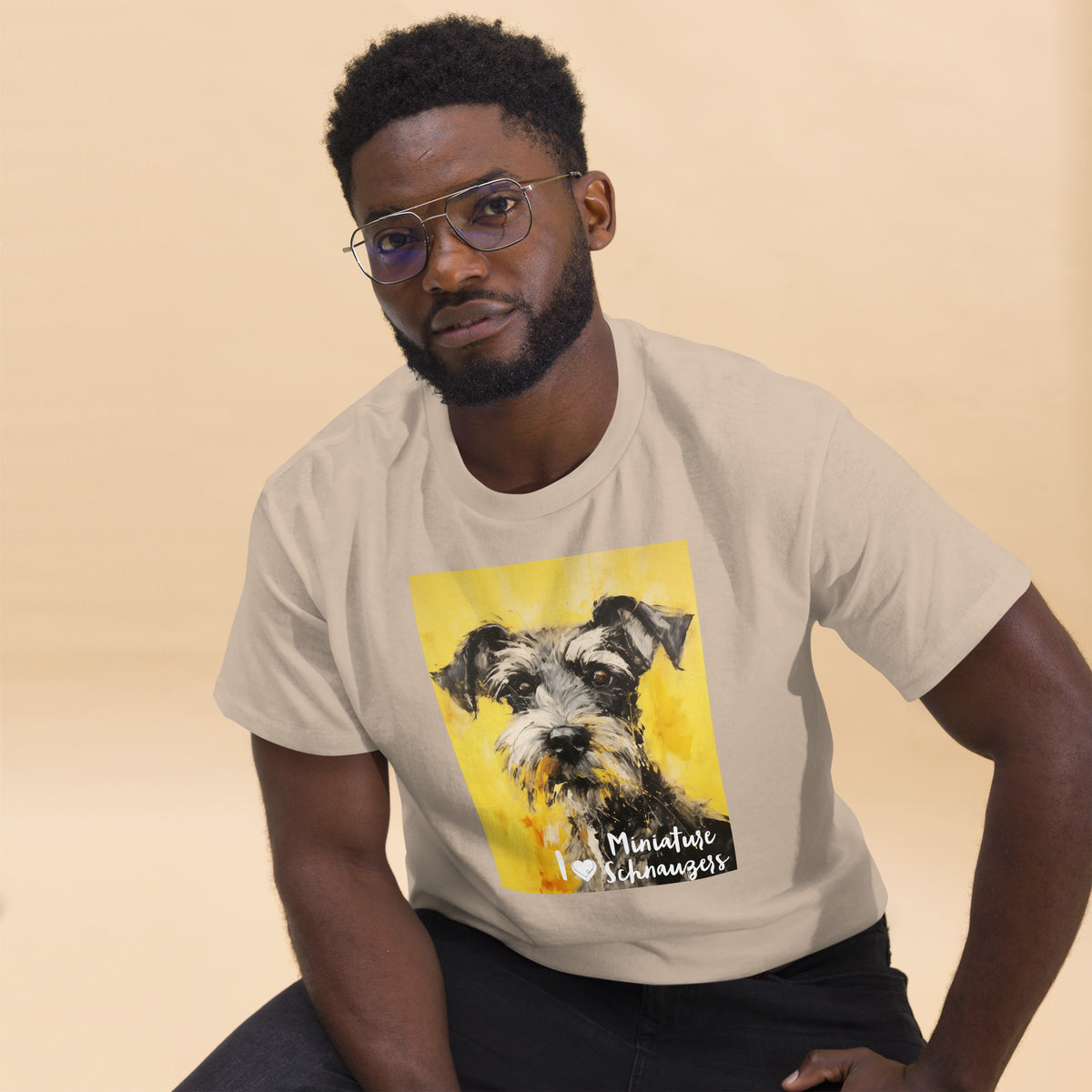 Men's classic tee - I ❤ DOGS - Miniature Schnauzer