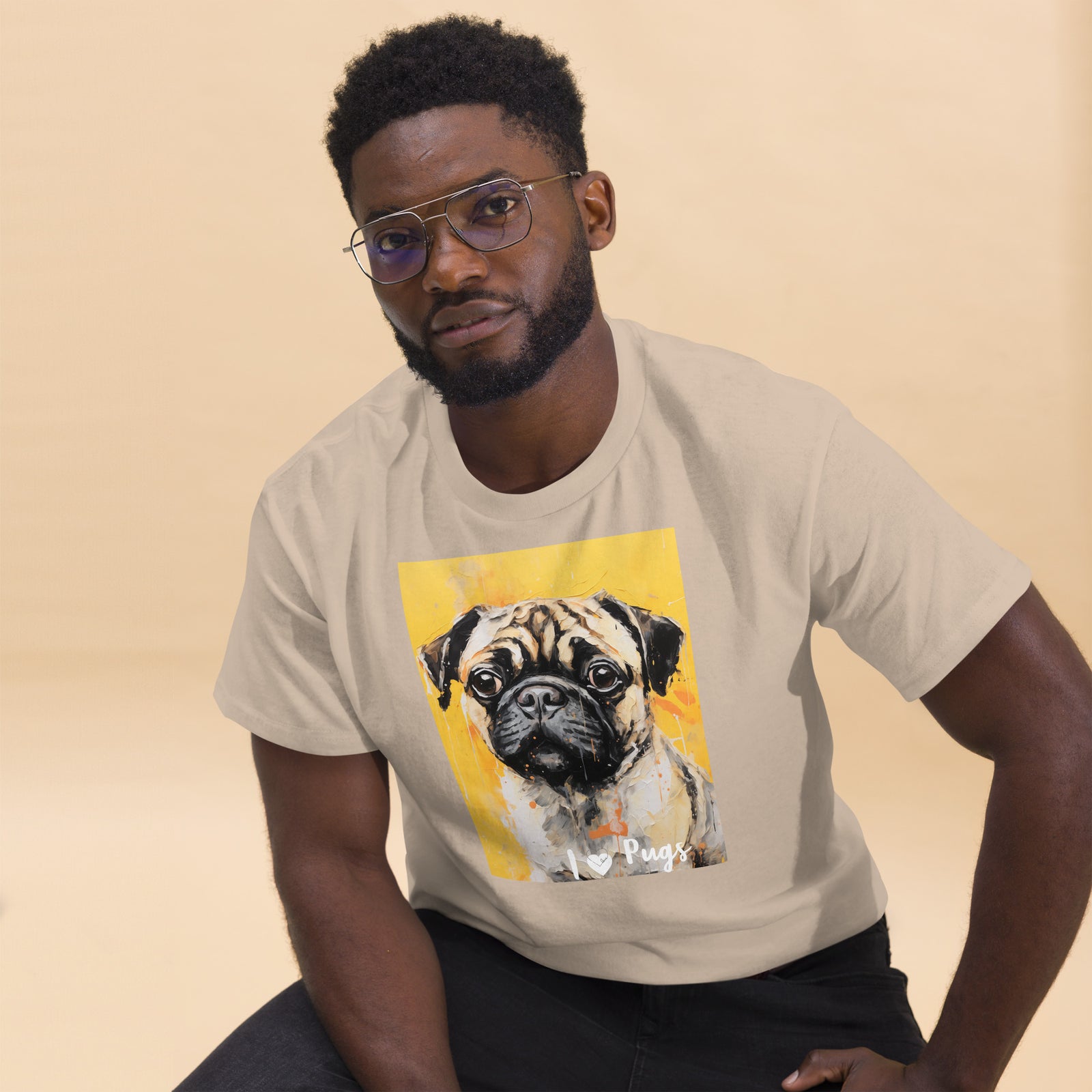 Men's classic tee - I ❤ DOGS - Pug