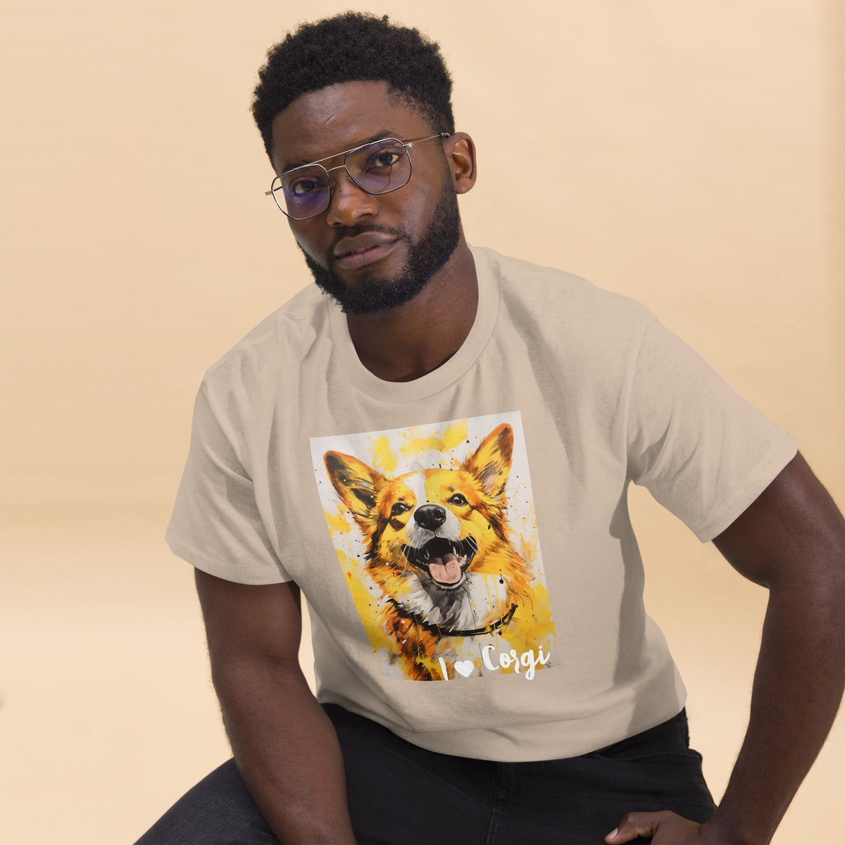 Men's classic tee - I ❤ DOGS - Pembroke Welsh Corgi